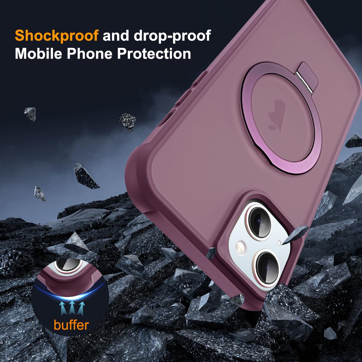 Foto 8 pulgar | Funda De Teléfono Skylmw Compatible Con Iphone 13 Y 14 6.1, Color Rojo Vino - Venta Internacional.