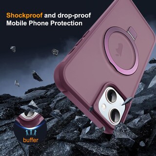 Foto 7 | Funda De Teléfono Skylmw Compatible Con Iphone 13 Y 14 6.1, Color Rojo Vino - Venta Internacional.