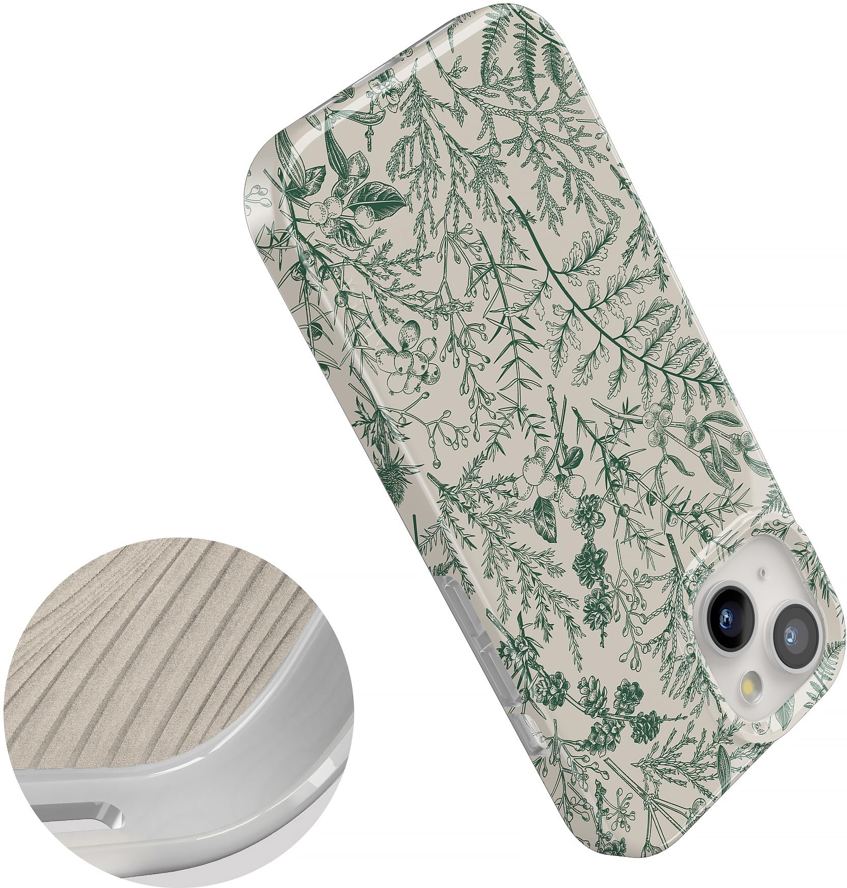 Foto 4 | Funda De Teléfono Casely Sage Garden Green Floral Para Iphone 15 - Venta Internacional.