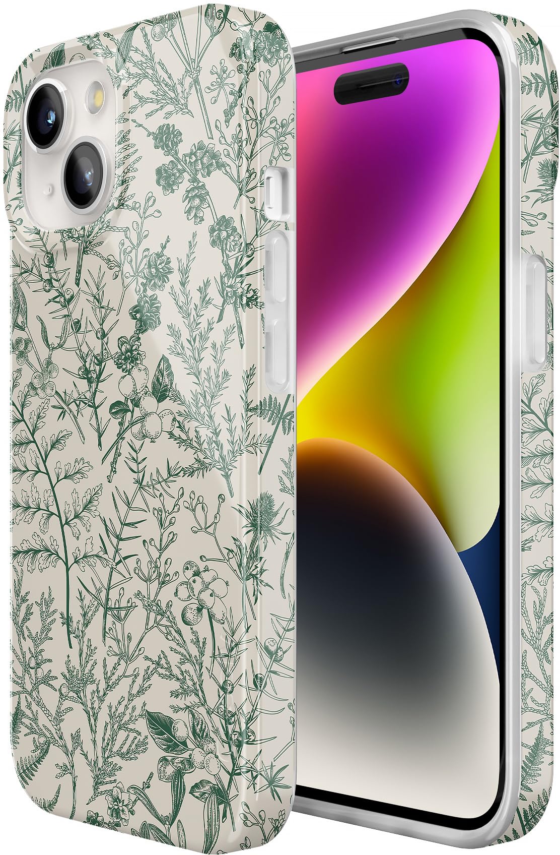 Foto 7 pulgar | Funda De Teléfono Casely Sage Garden Green Floral Para Iphone 15 - Venta Internacional.