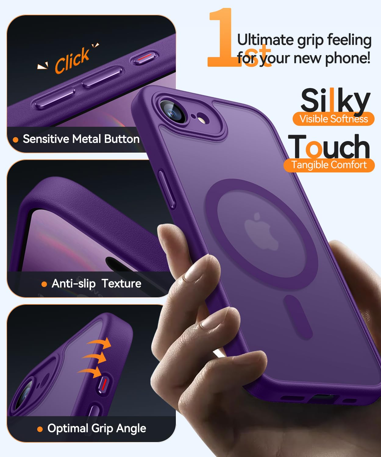 Foto 6 pulgar | Funda Magnética Canshn Para Iphone 16e A Prueba De Golpes, Color Morado - Venta Internacional.
