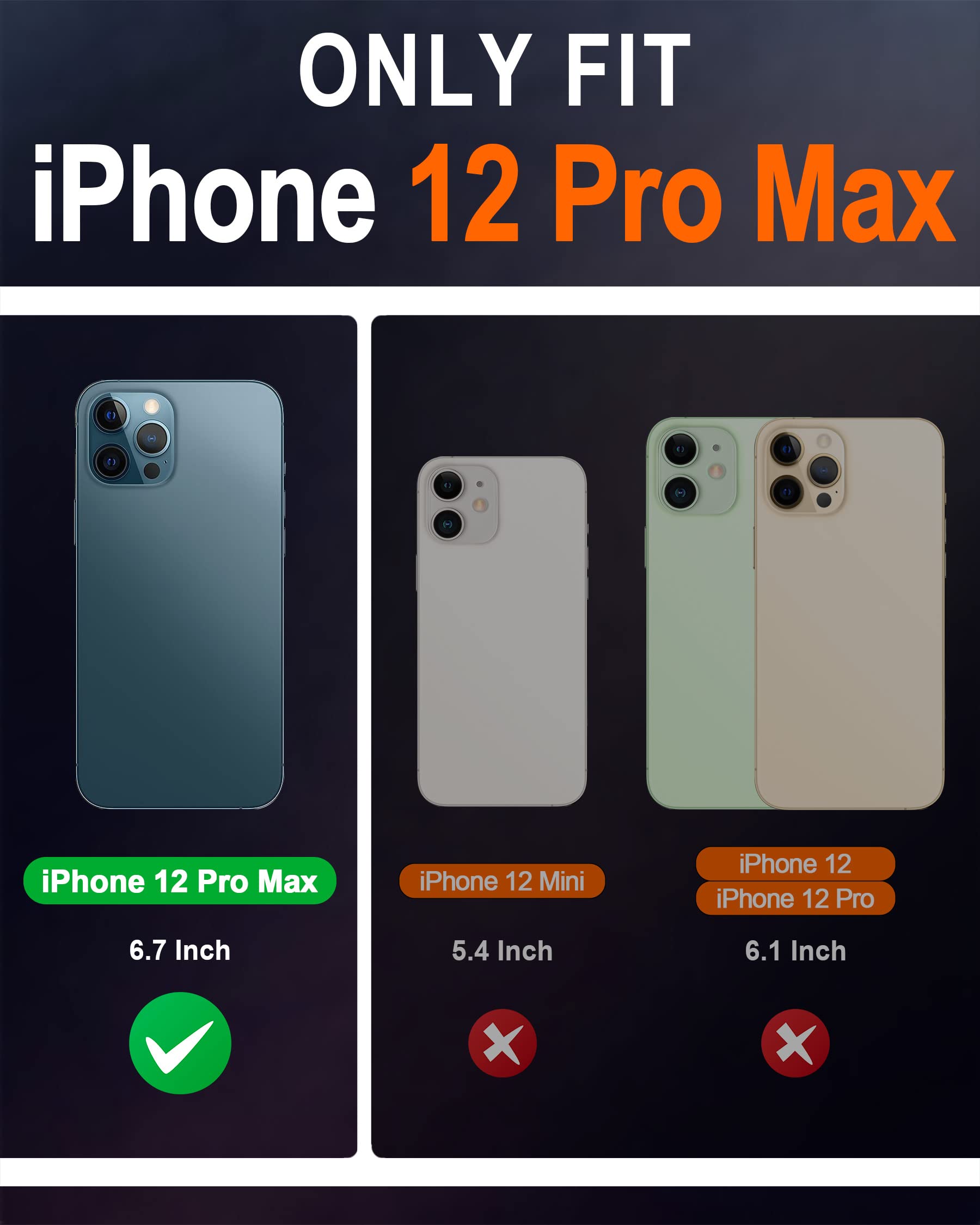 Foto 3 pulgar | Funda Shieldon Para Iphone 12 Pro Max 5g De Piel Auténtica Negra - Venta Internacional.