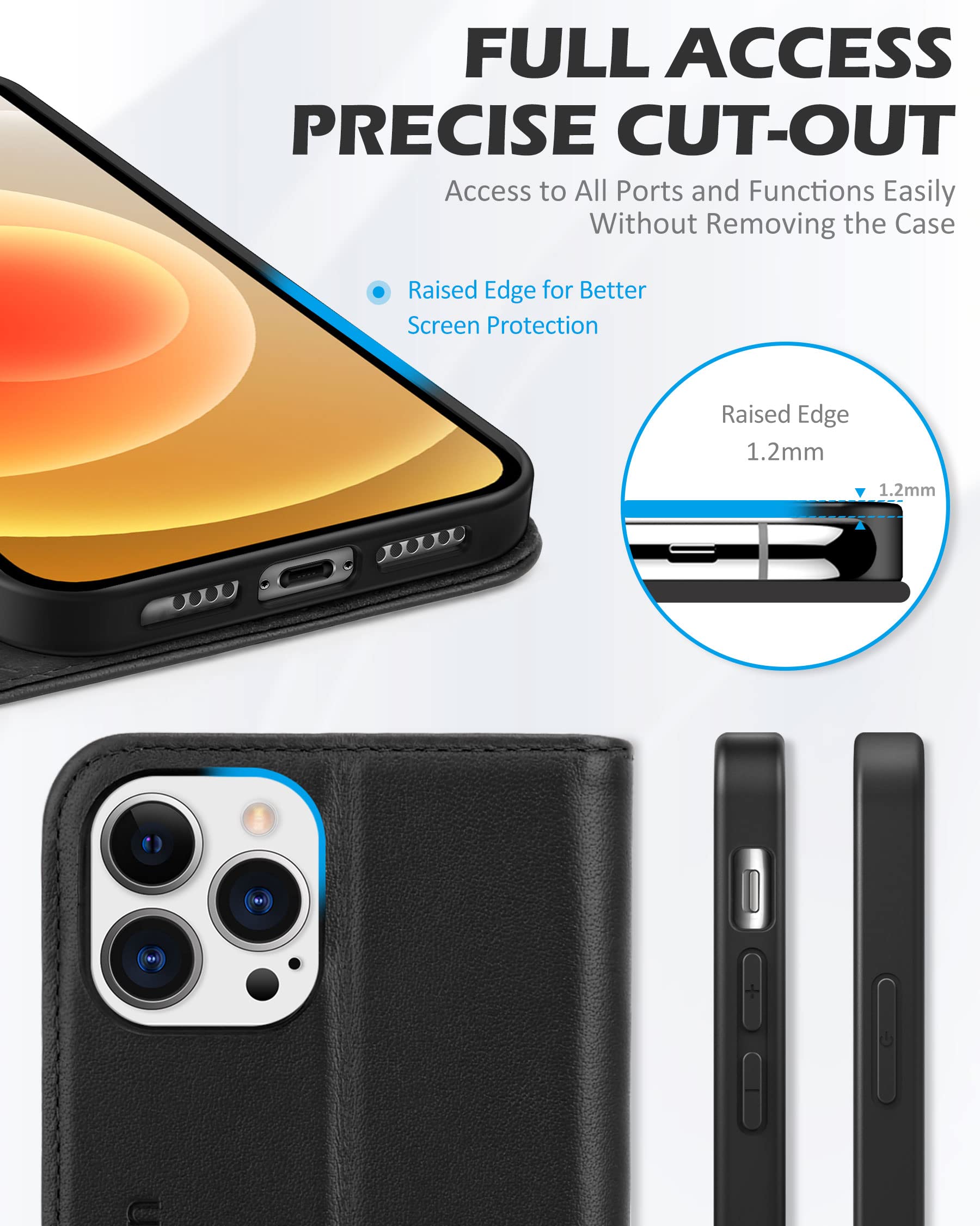 Foto 8 pulgar | Funda Shieldon Para Iphone 12 Pro Max 5g De Piel Auténtica Negra - Venta Internacional.