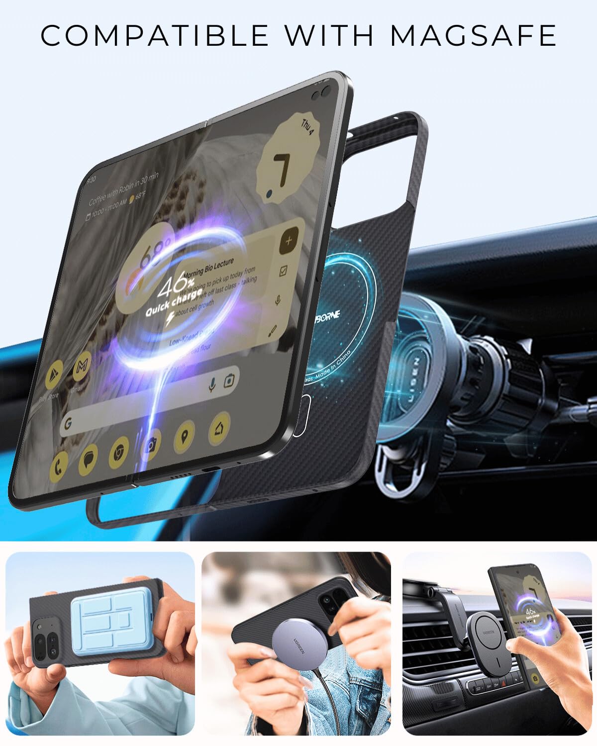Foto 5 pulgar | Funda Thinborne Compatible Con Pixel 9 Pro Fold 600d Aramid  - Venta Internacional.