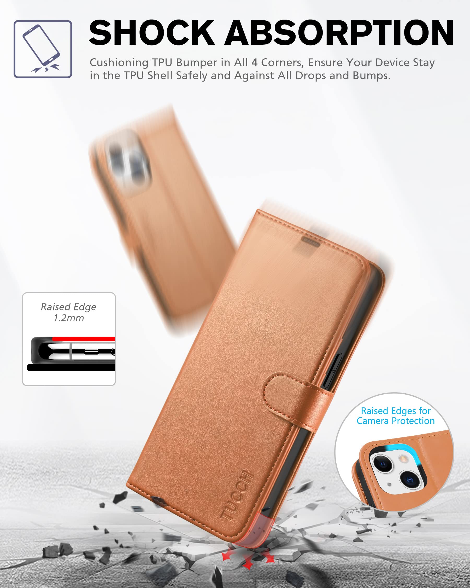 Foto 7 pulgar | Funda Tipo Cartera Tucch Para Iphone 13 De 6.1 Pulgadas 5g Con Tarjetero - Venta Internacional.