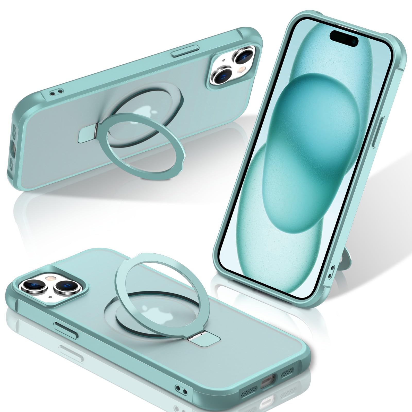 Foto 2 pulgar | Funda De Teléfono Sterker Con Soporte Magnético Para Iphone 15, Color Verde - Venta Internacional.