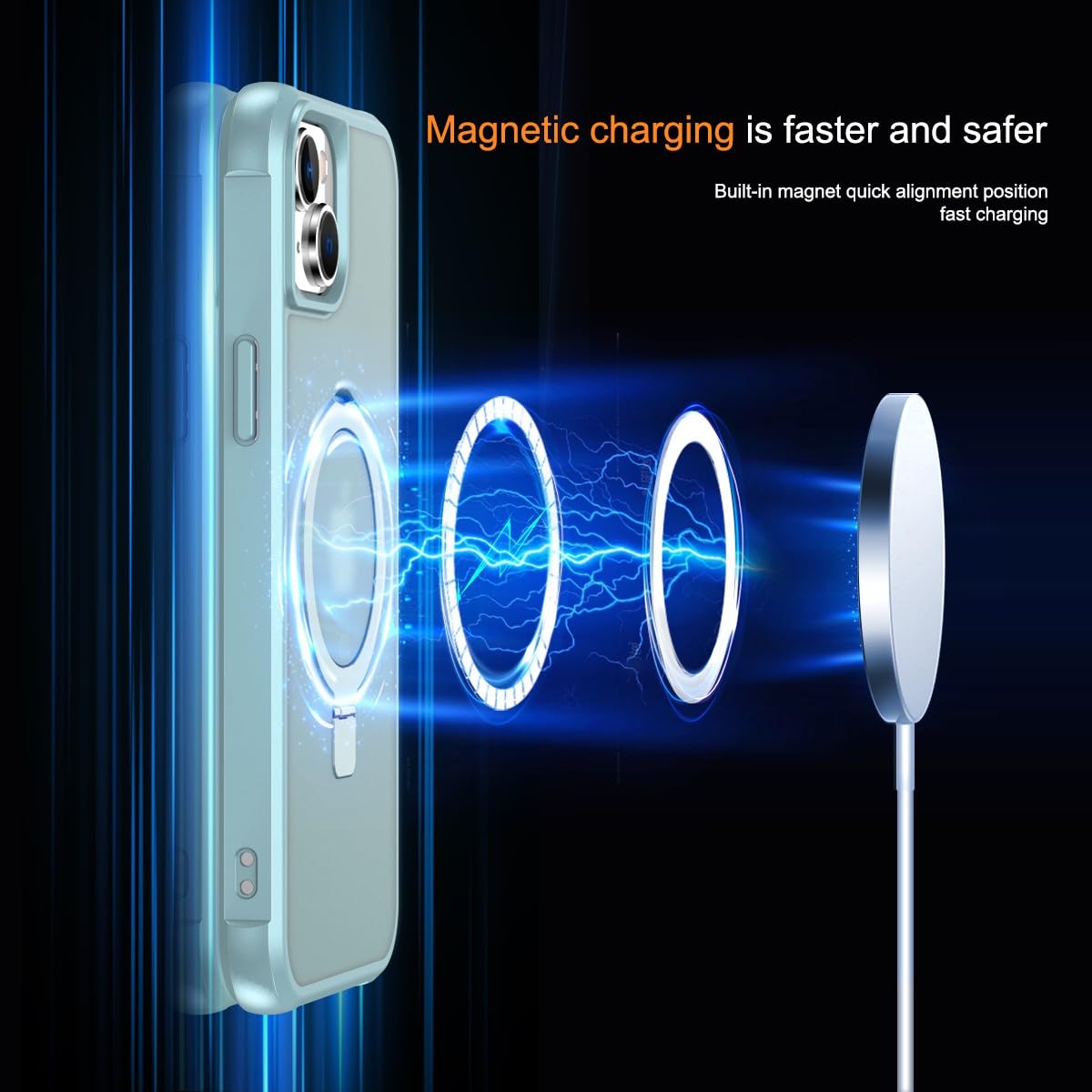 Foto 4 | Funda De Teléfono Sterker Con Soporte Magnético Para Iphone 15, Color Verde - Venta Internacional.