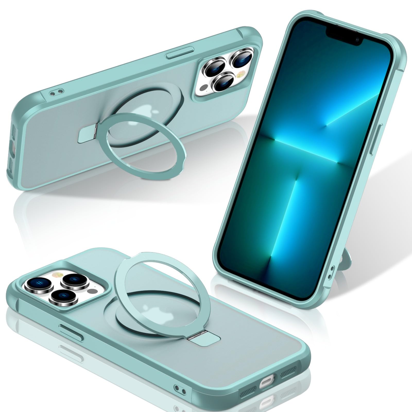 Foto 2 pulgar | Funda Para Teléfono Sterker Con Soporte Magnético Para Iphone 13 Pro Max, Color Verde - Venta Internacional.