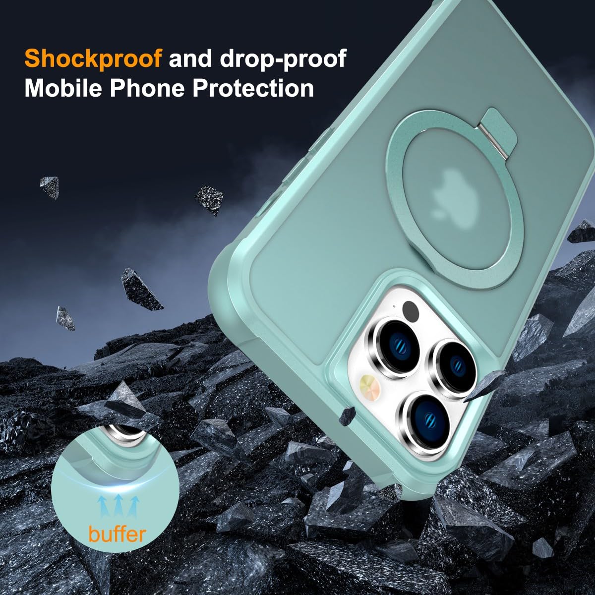 Foto 4 pulgar | Funda Para Teléfono Sterker Con Soporte Magnético Para Iphone 13 Pro Max, Color Verde - Venta Internacional.