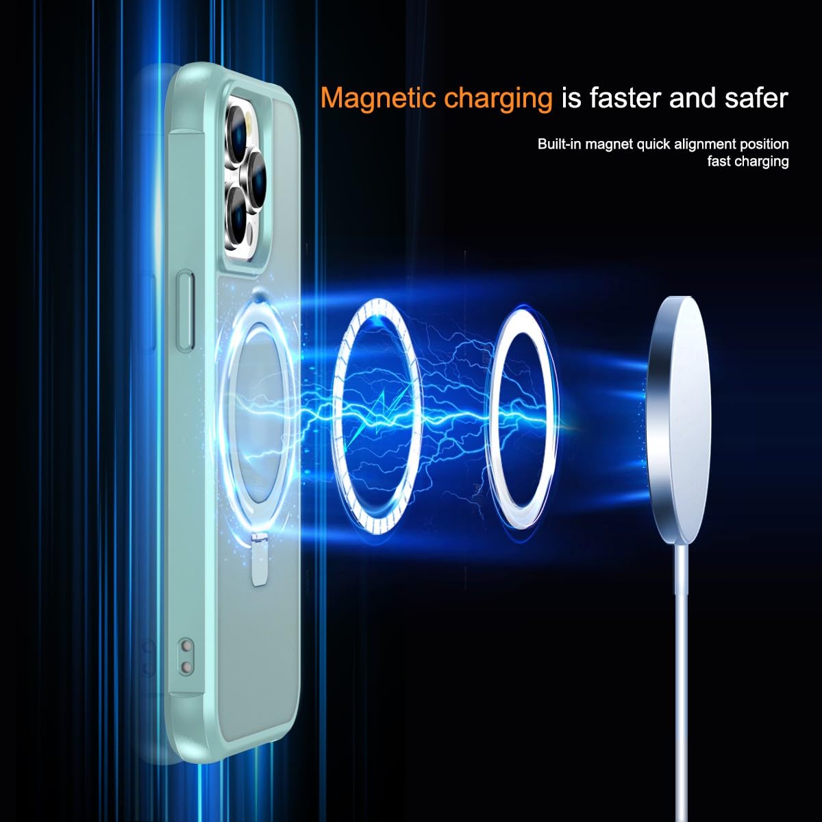 Foto 5 | Funda Para Teléfono Sterker Con Soporte Magnético Para Iphone 13 Pro Max, Color Verde - Venta Internacional.