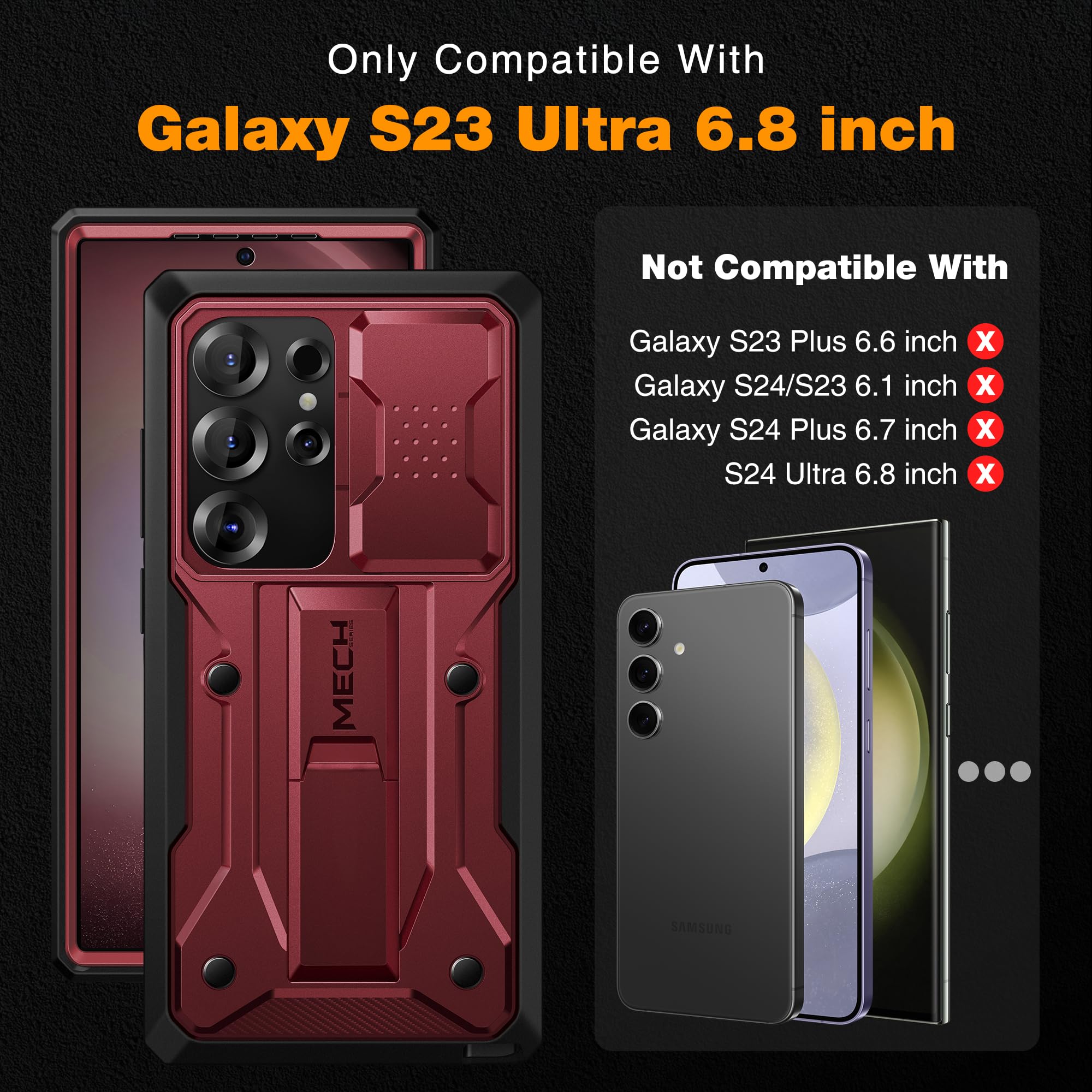 Foto 3 pulgar | Funda De Teléfono Tongate Para Samsung Galaxy S23 Ultra Maroon - Venta Internacional.