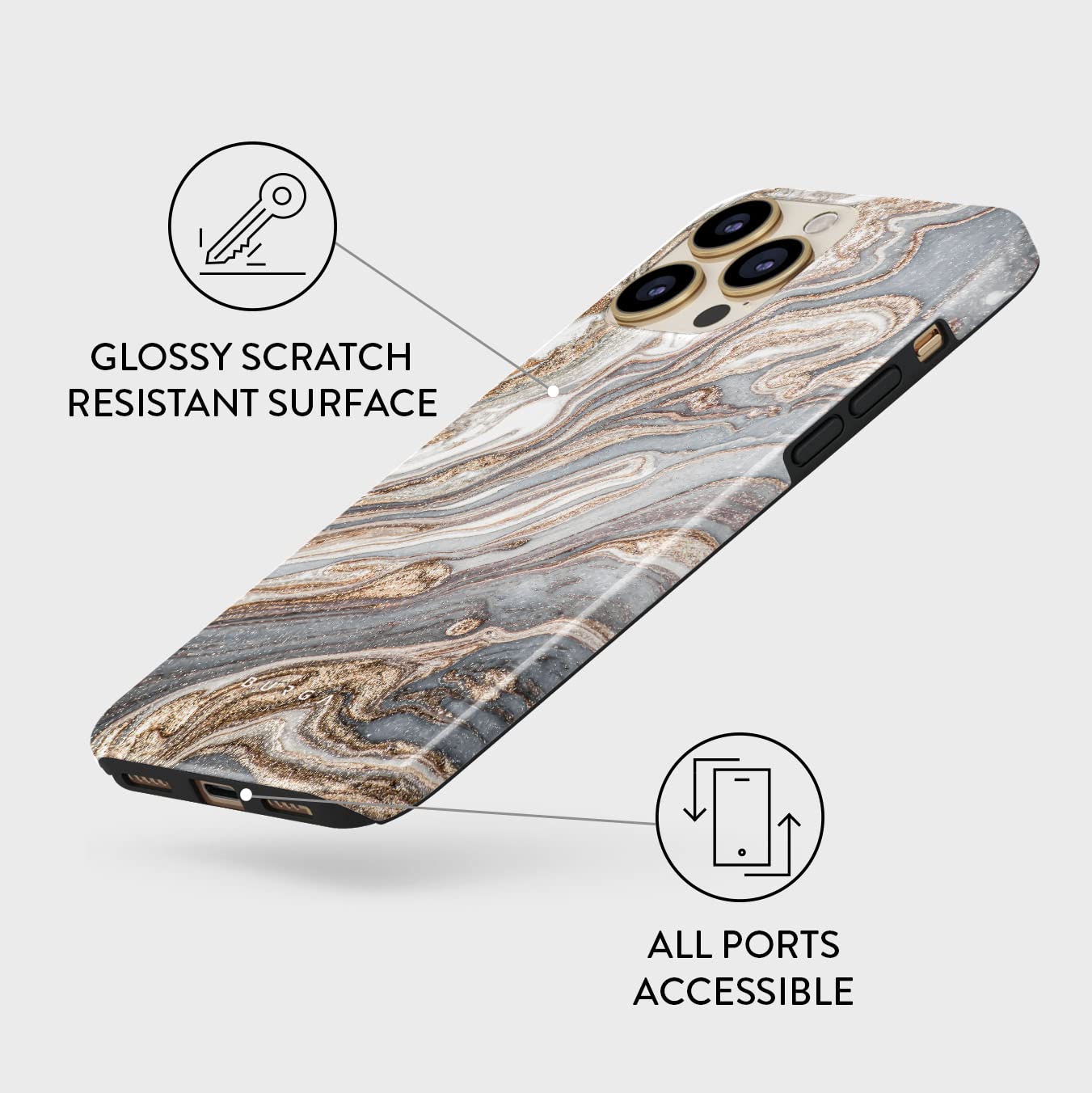 Foto 5 pulgar | Funda Para Teléfono Burga Compatible Con Iphone 14 Pro Max - Negra - Venta Internacional.