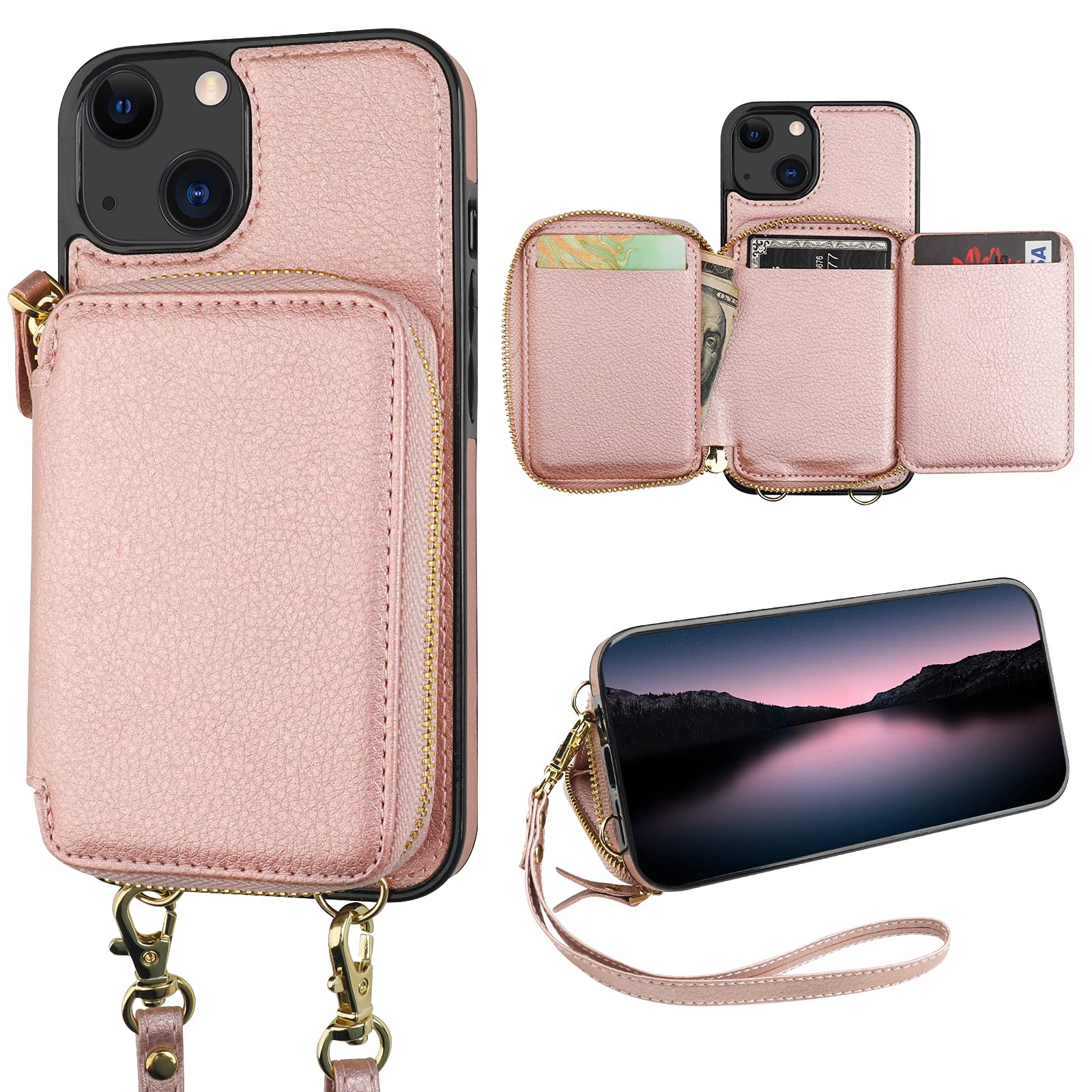 Foto 2 pulgar | Funda Tipo Cartera Bocasal Con Bloqueo Rfid Para Iphone 14/13 De 6.1 Pulgadas - Venta Internacional.