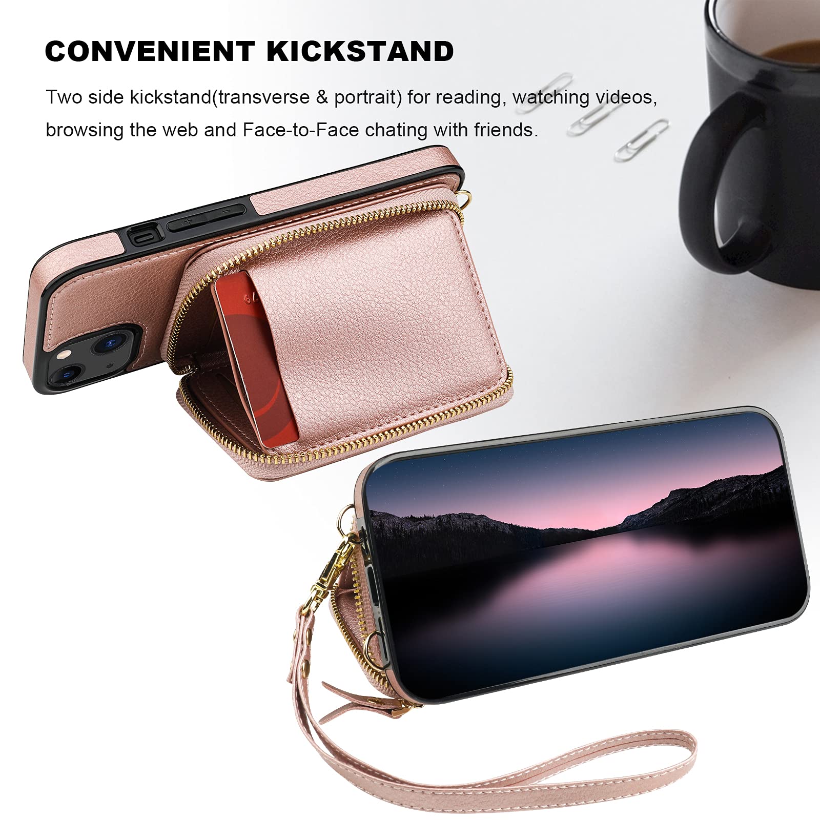 Foto 6 pulgar | Funda Tipo Cartera Bocasal Con Bloqueo Rfid Para Iphone 14/13 De 6.1 Pulgadas - Venta Internacional.