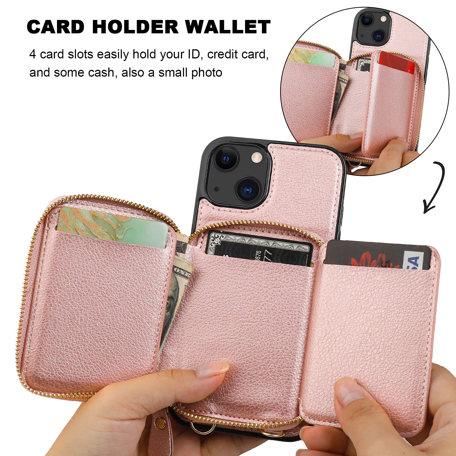 Foto 8 pulgar | Funda Tipo Cartera Bocasal Con Bloqueo Rfid Para Iphone 14/13 De 6.1 Pulgadas - Venta Internacional.