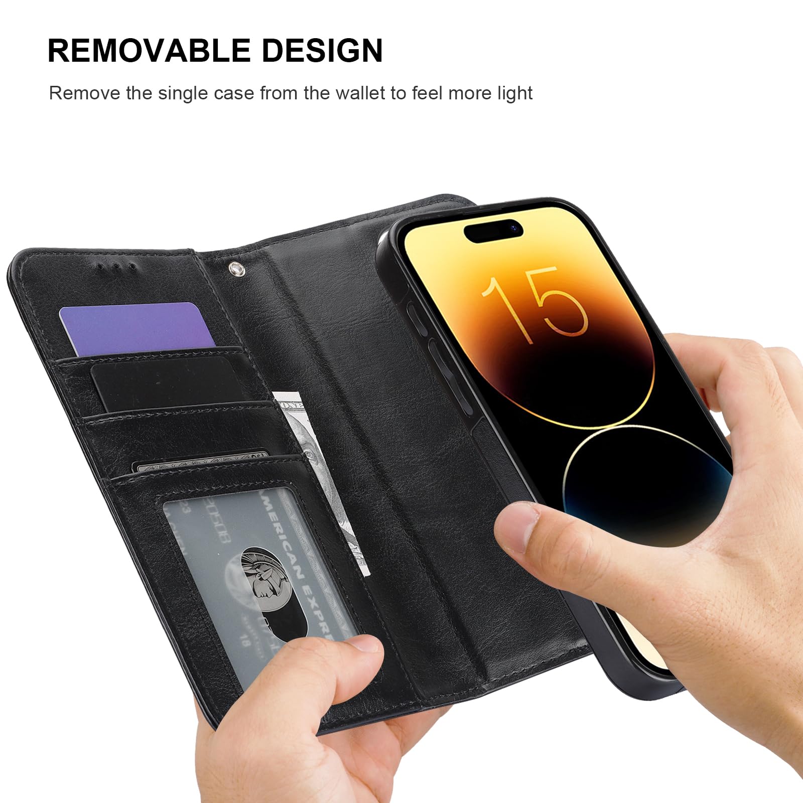 Foto 4 pulgar | Funda Tipo Cartera Bocasal Para Iphone 15 Pro Max Con Magsafe Black - Venta Internacional.