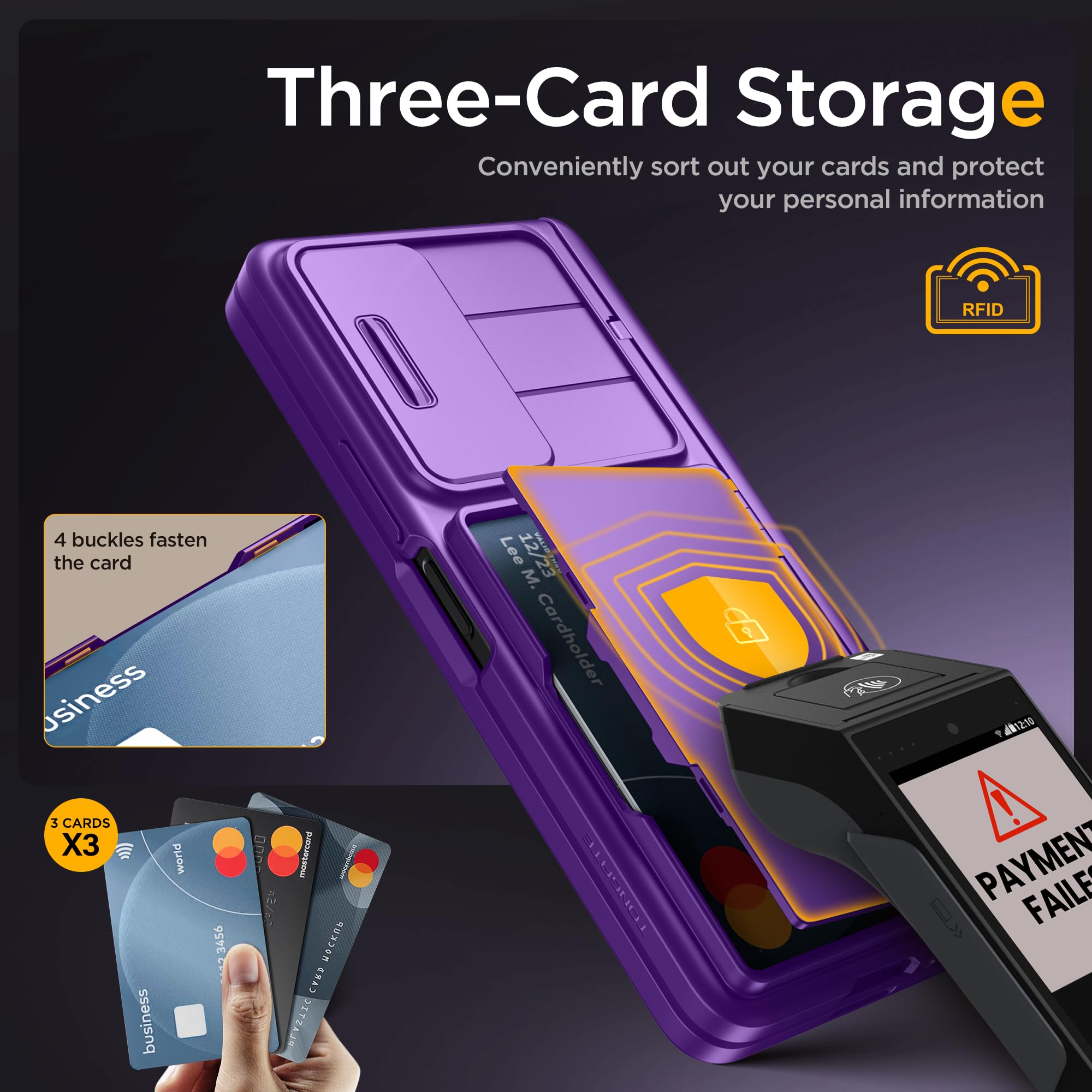 Foto 3 pulgar | Funda De Teléfono Tongate Para Samsung Galaxy Z Fold 6 Purple - Venta Internacional.