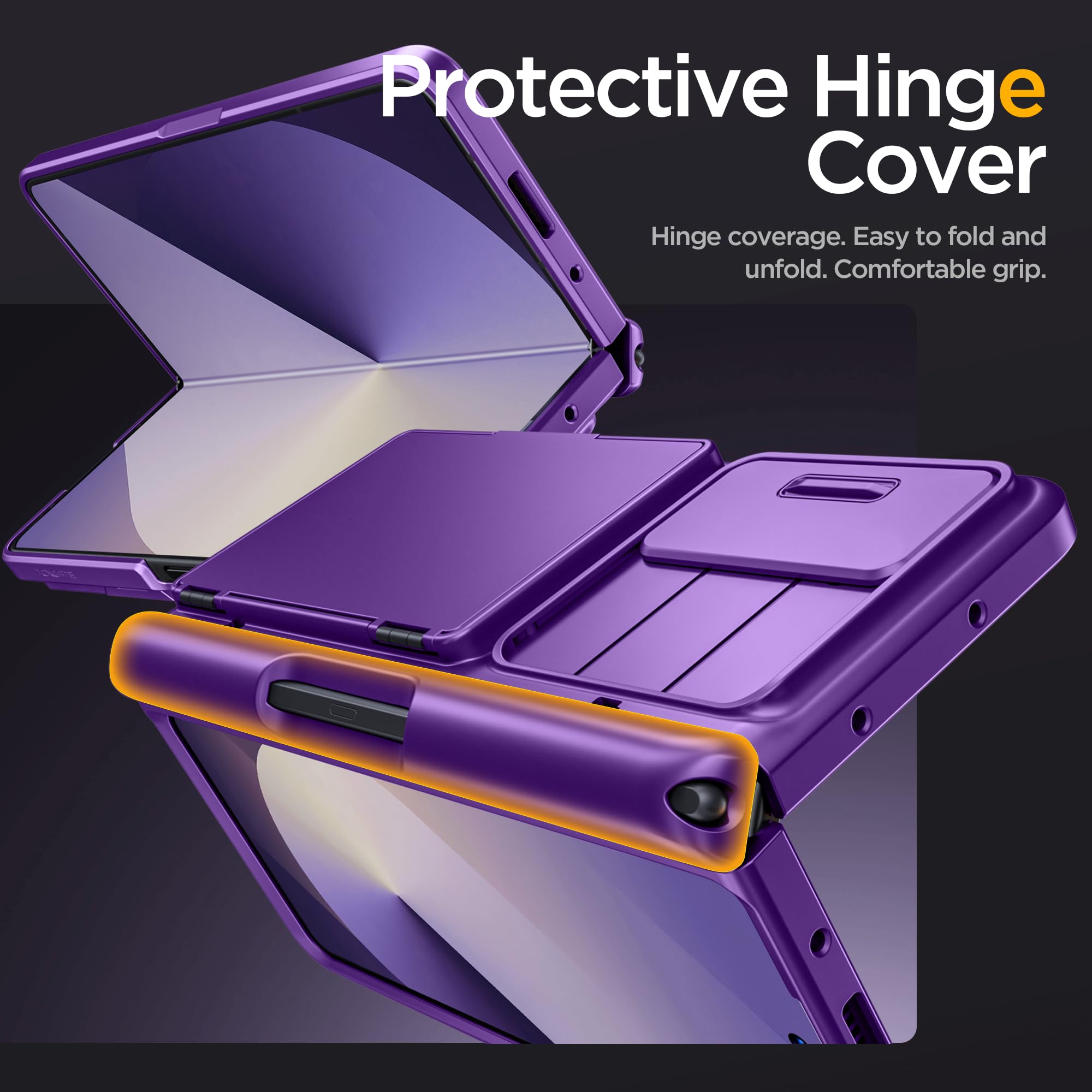 Foto 7 pulgar | Funda De Teléfono Tongate Para Samsung Galaxy Z Fold 6 Purple - Venta Internacional.