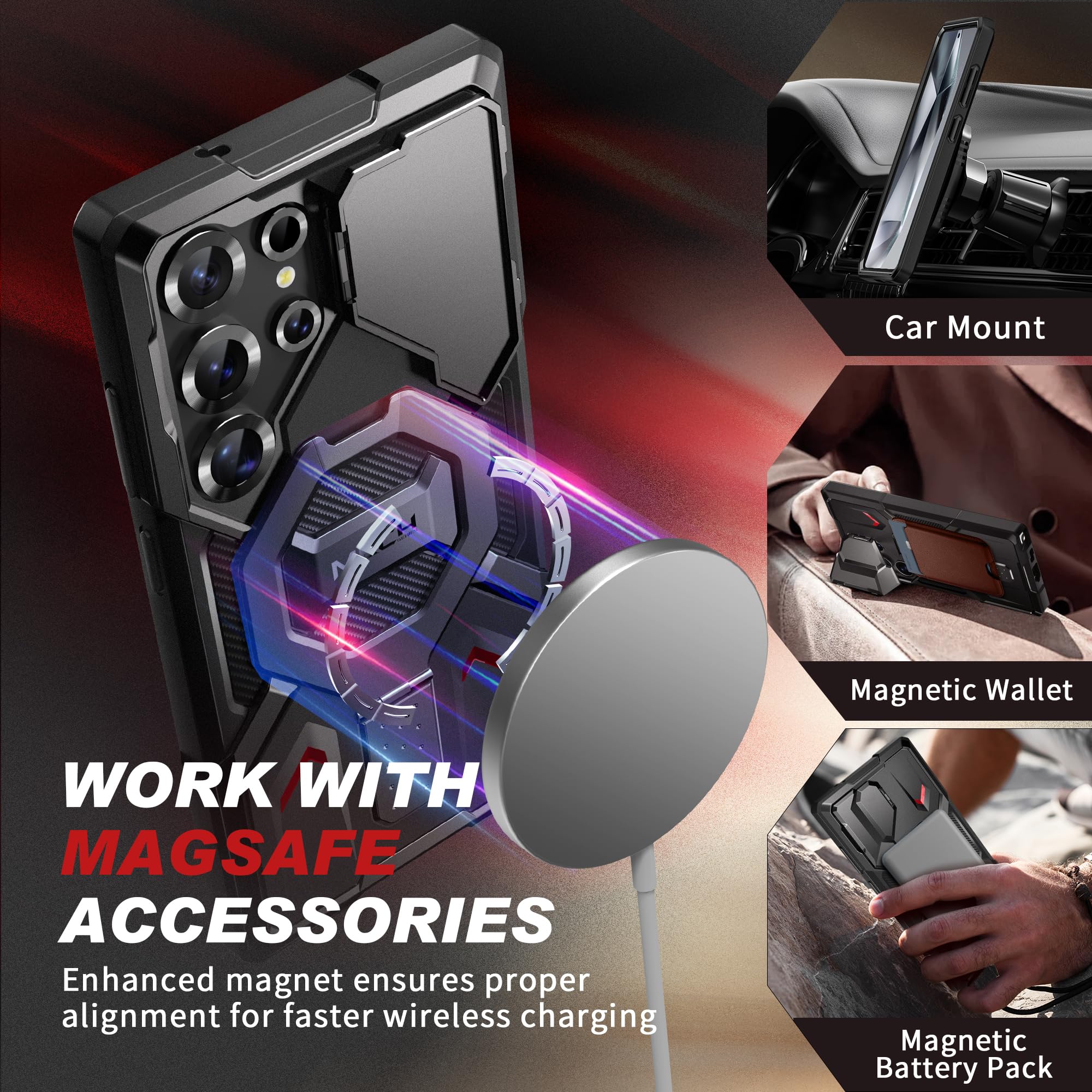 Foto 4 pulgar | Funda Magnética Tongate Para Samsung Galaxy S25 Ultra Black - Venta Internacional.