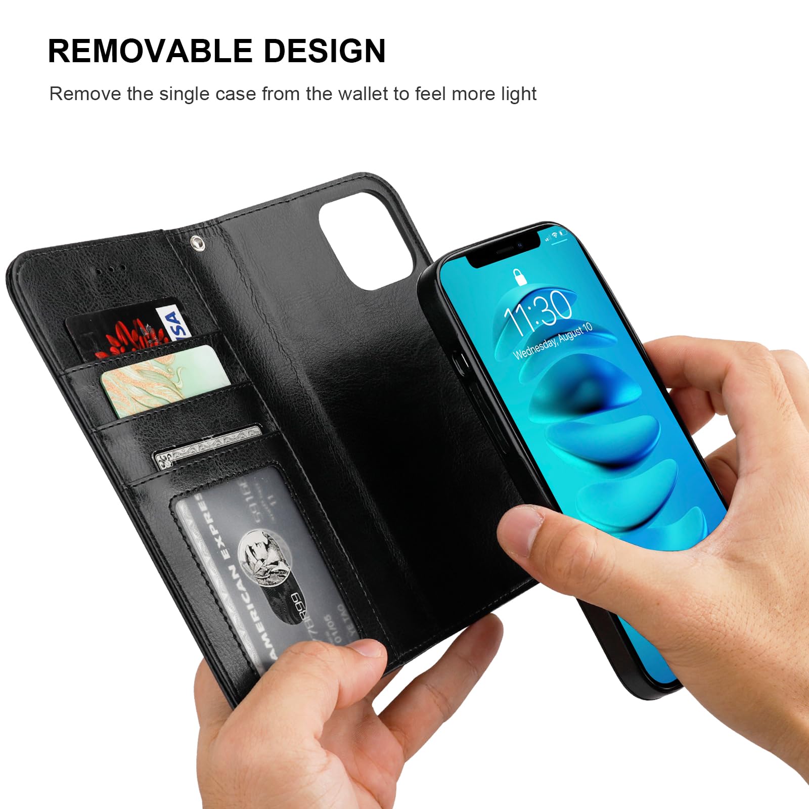 Foto 4 pulgar | Funda Tipo Cartera Bocasal Para Iphone 14 De 6.1 Pulgadas Con Magsafe Black - Venta Internacional.