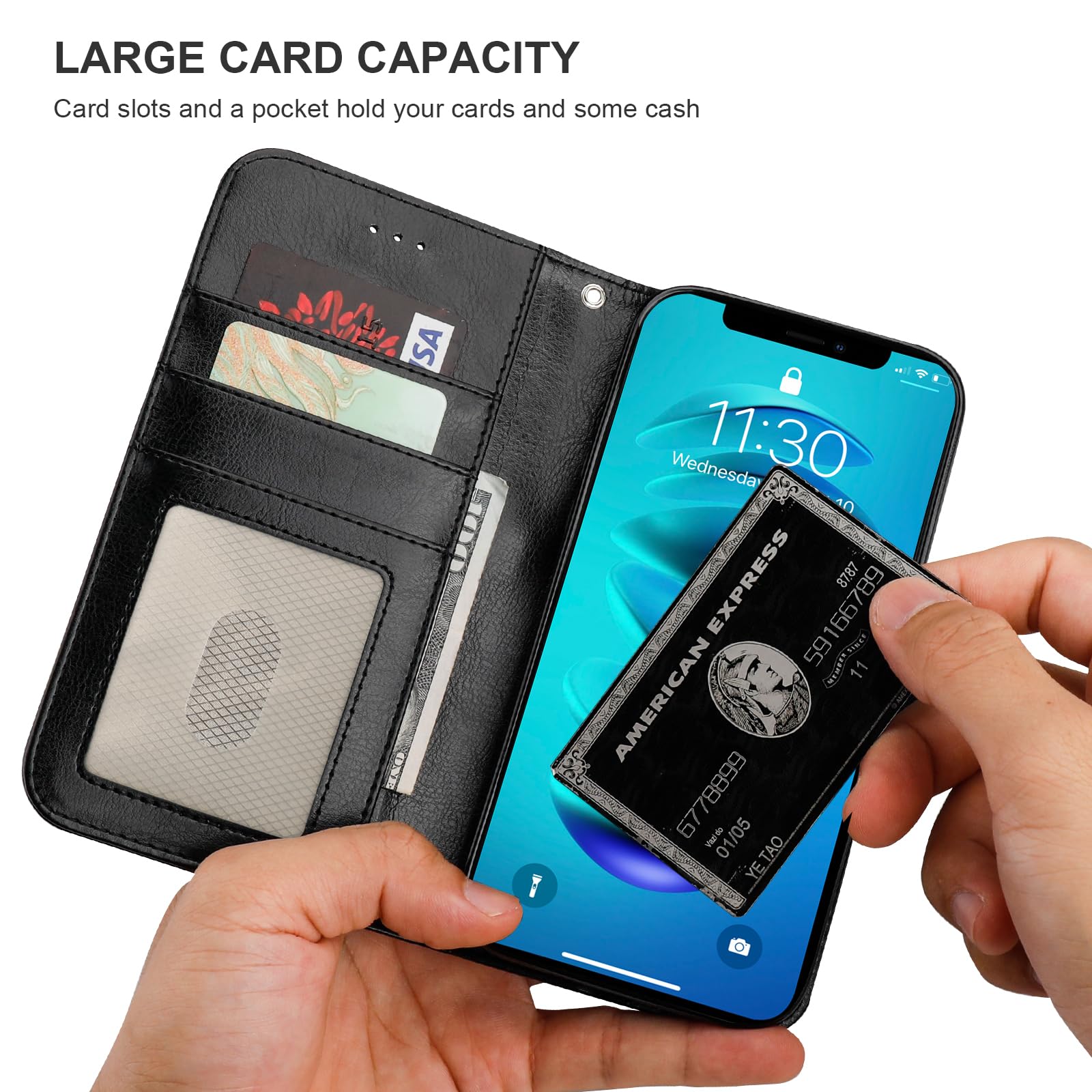 Foto 6 pulgar | Funda Tipo Cartera Bocasal Para Iphone 14 De 6.1 Pulgadas Con Magsafe Black - Venta Internacional.