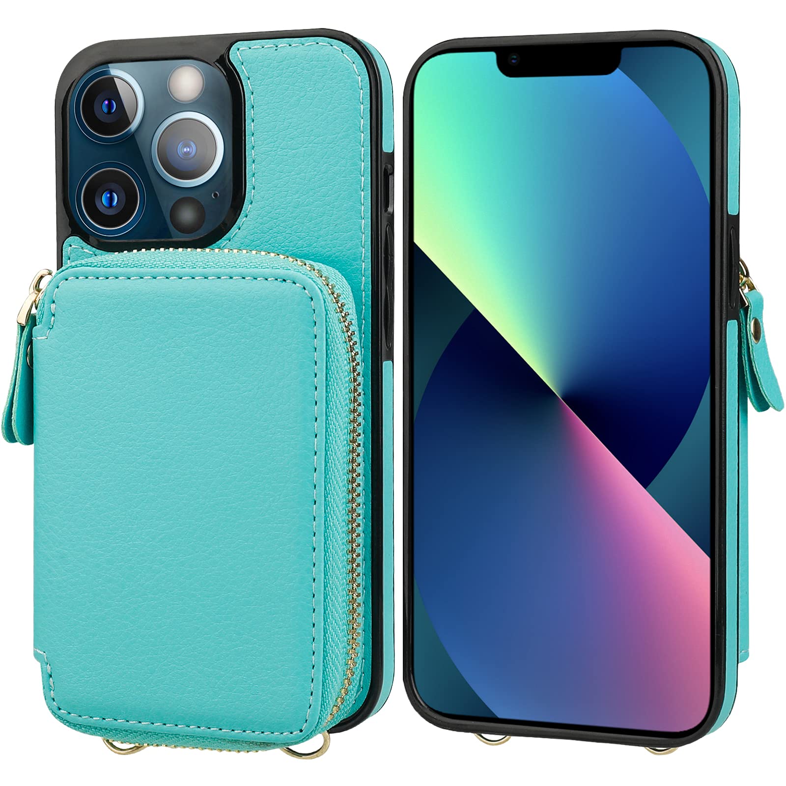 Foto 3 | Funda Tipo Cartera Bocasal Con Bloqueo Rfid Para Iphone 13 Pro Max, Color Verde - Venta Internacional.