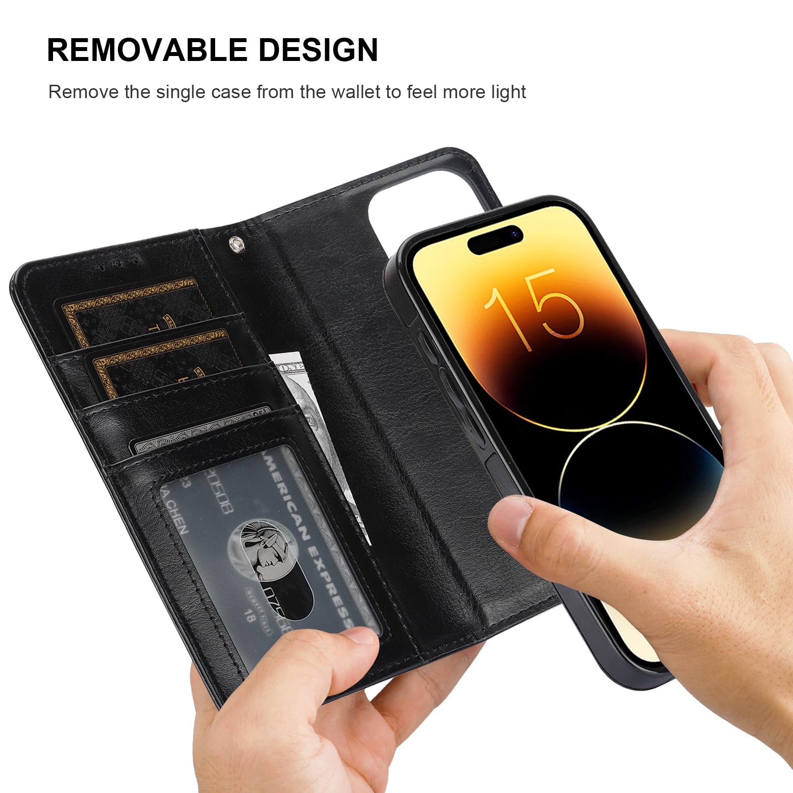 Foto 4 pulgar | Funda Tipo Cartera Bocasal Para Iphone 15 Pro Con Magsafe Black - Venta Internacional.