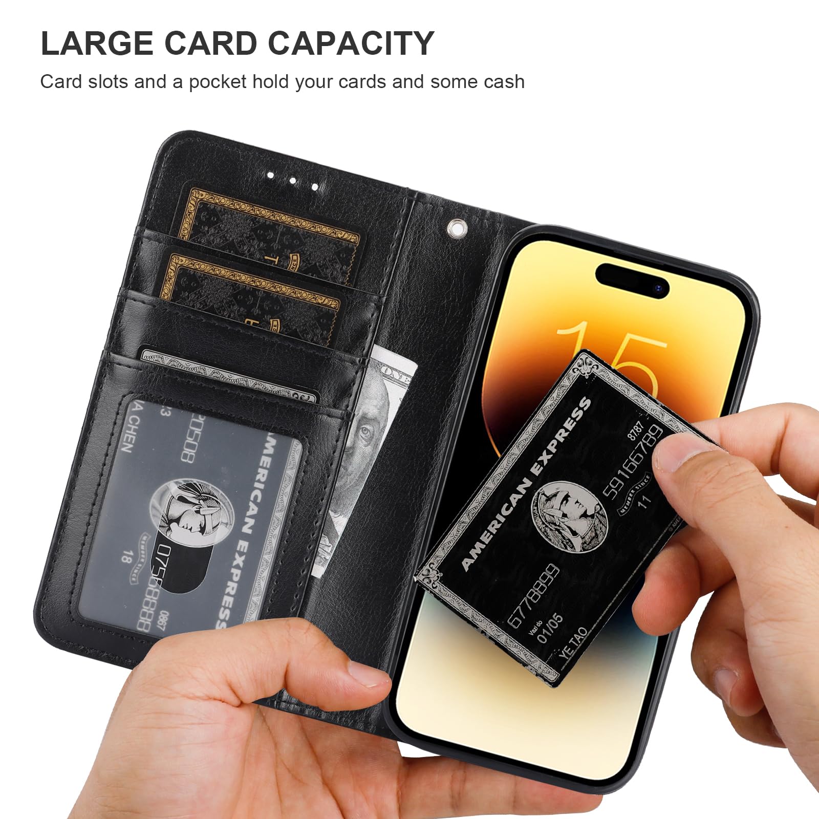 Foto 6 pulgar | Funda Tipo Cartera Bocasal Para Iphone 15 Pro Con Magsafe Black - Venta Internacional.