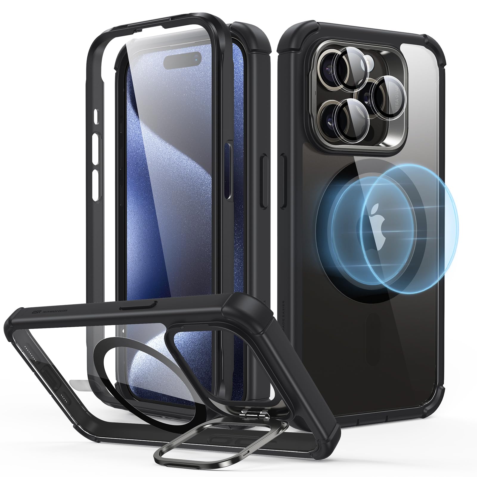 Foto 2 pulgar | Funda Magnética Esr Para Iphone 15 Pro Con Vidrio Templado - Venta Internacional.