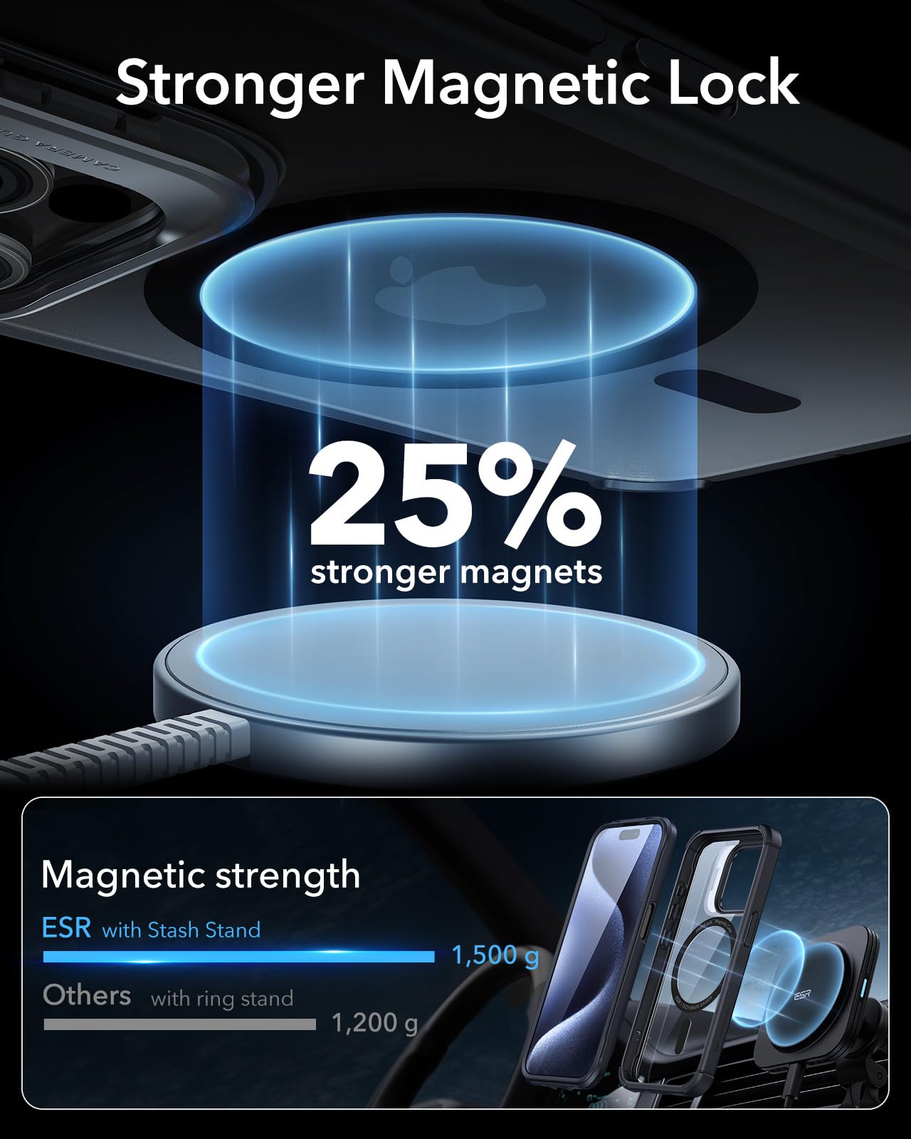 Foto 8 pulgar | Funda Magnética Esr Para Iphone 15 Pro Con Vidrio Templado - Venta Internacional.