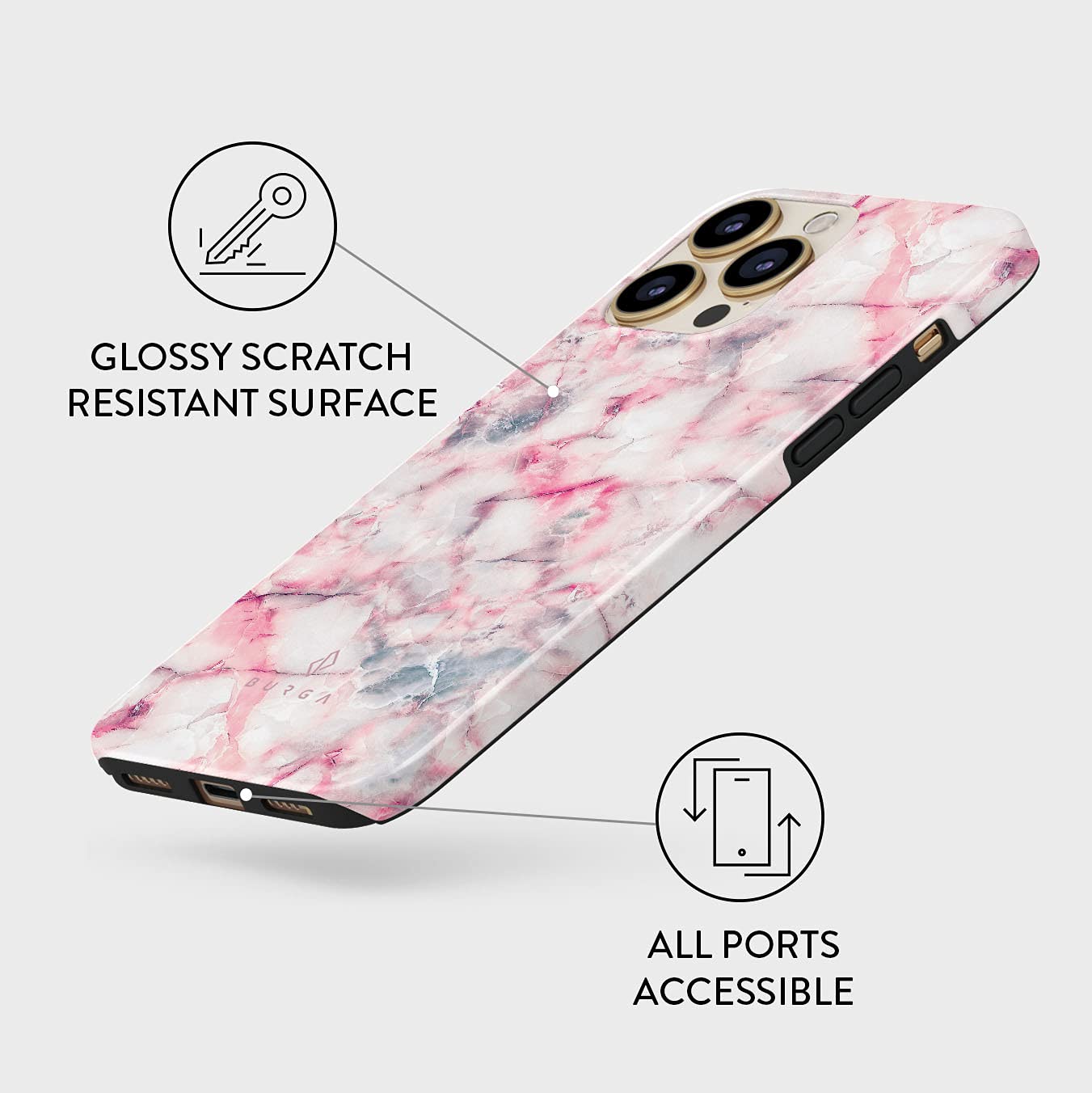 Foto 5 pulgar | Funda De Teléfono Burga Compatible Con Iphone 14 Pro Max Raspberry - Venta Internacional.