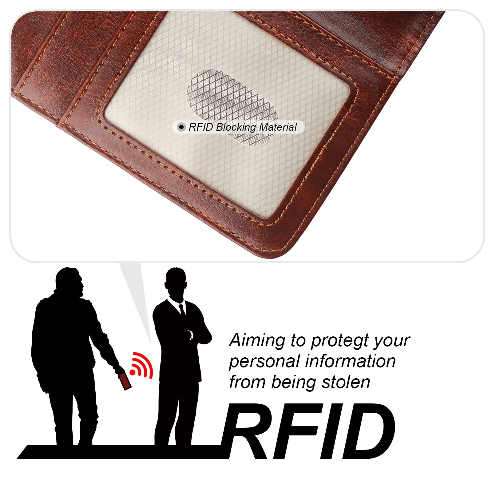 Foto 7 pulgar | Funda Tipo Cartera Bocasal Para Iphone 15 Pro Con Magsafe De Piel Marrón - Venta Internacional.
