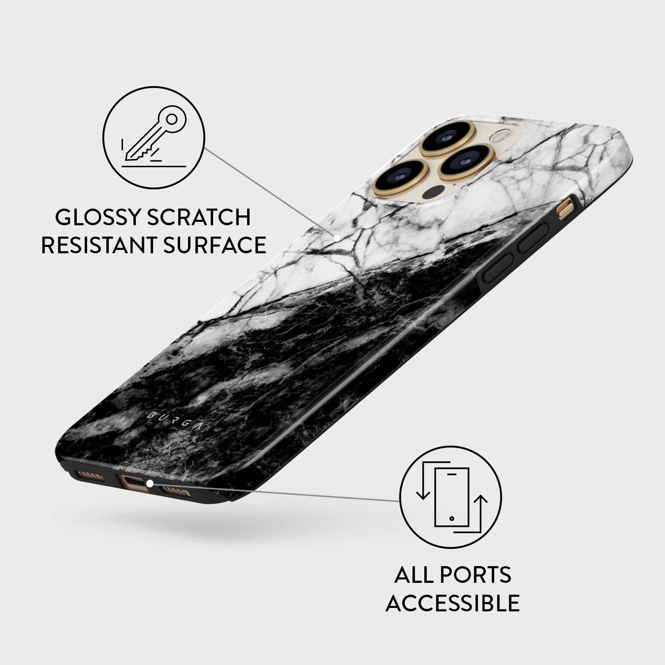Foto 5 pulgar | Funda Para Teléfono Burga Compatible Con Iphone 14 Pro Max - Negra - Venta Internacional.