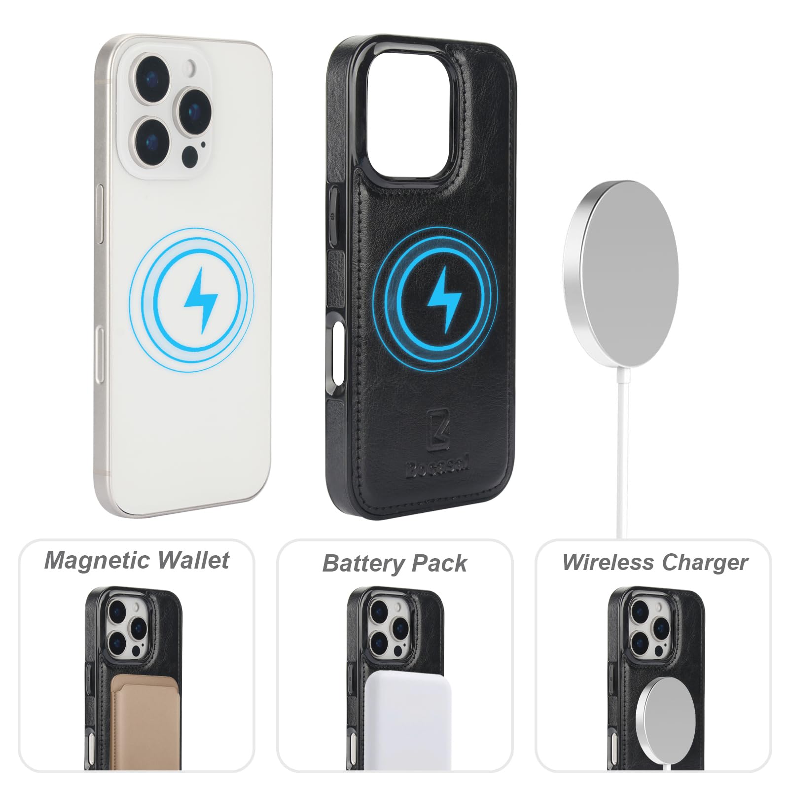 Foto 5 pulgar | Funda Tipo Cartera Bocasal Para Iphone 16 Pro Con Magsafe Black - Venta Internacional.