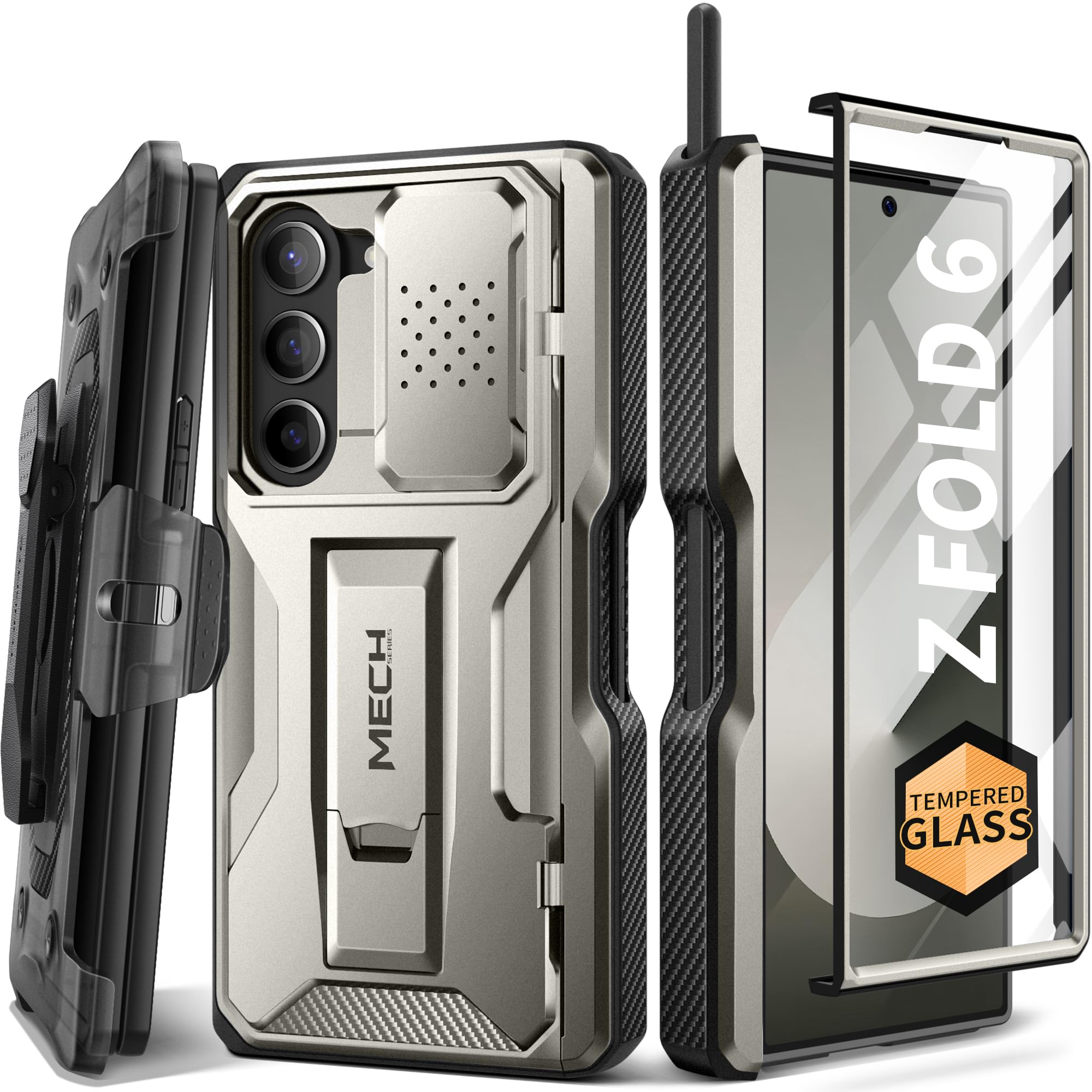 Foto 2 pulgar | Funda De Teléfono Tongate Para Samsung Galaxy Z Fold 6 Gris Con Acc - Venta Internacional.