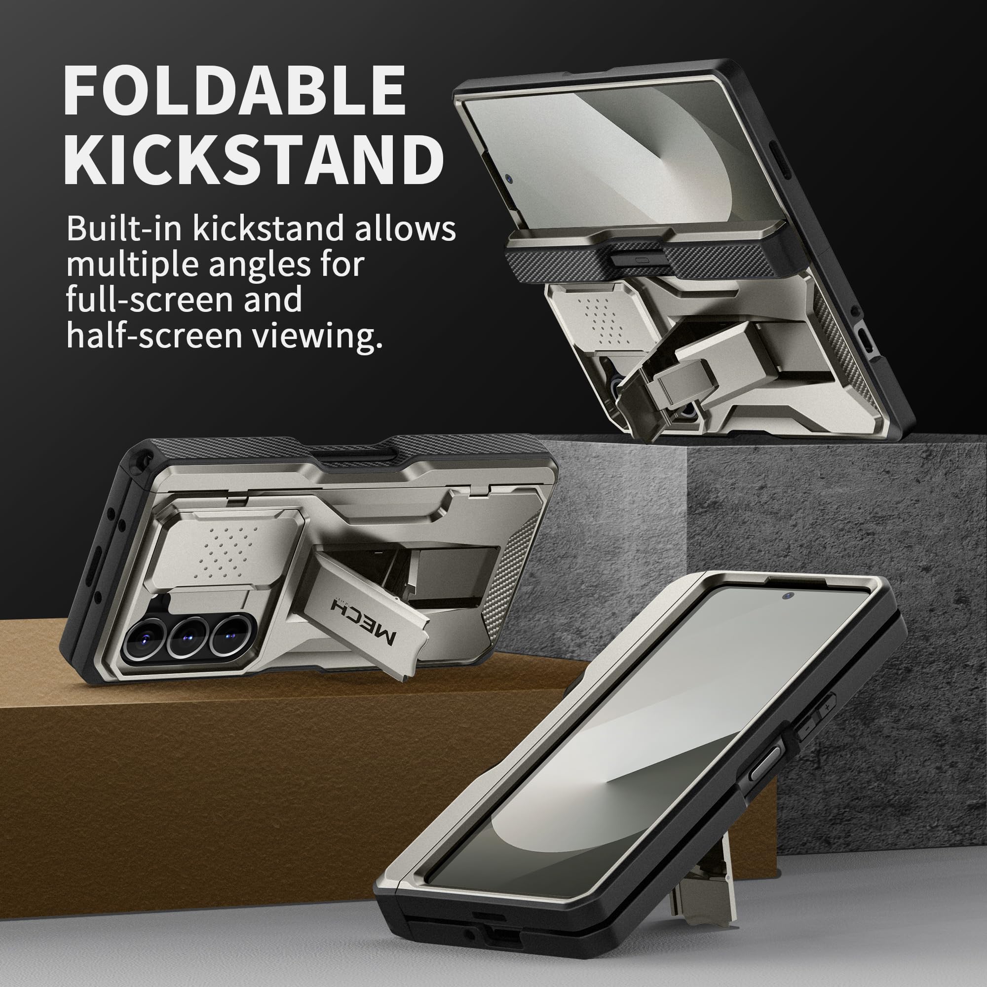 Foto 7 pulgar | Funda De Teléfono Tongate Para Samsung Galaxy Z Fold 6 Gris Con Acc - Venta Internacional.