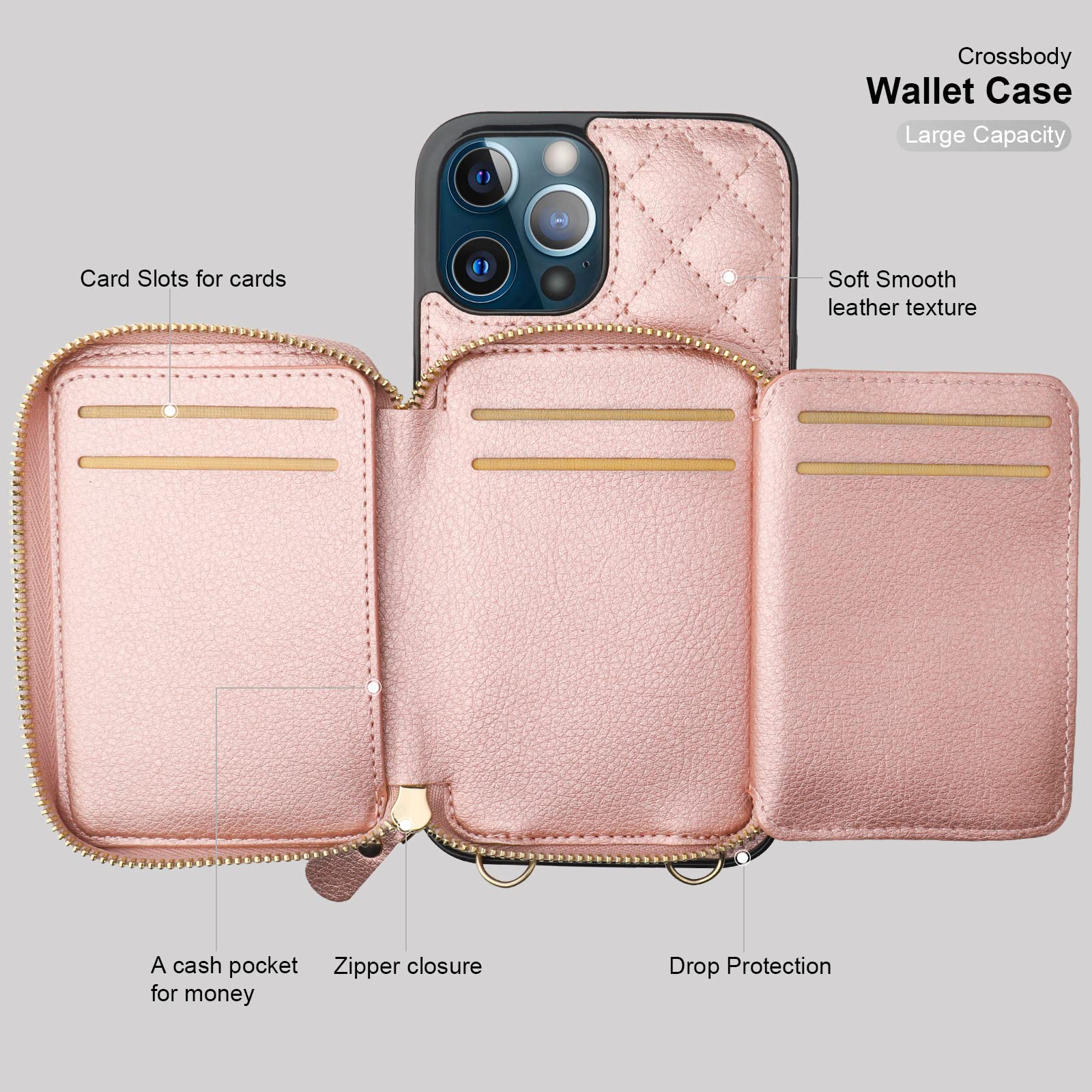 Foto 8 pulgar | Funda Tipo Cartera Tipo Bandolera Bocasal Para Iphone 13 Pro Max 6.7 - Venta Internacional.