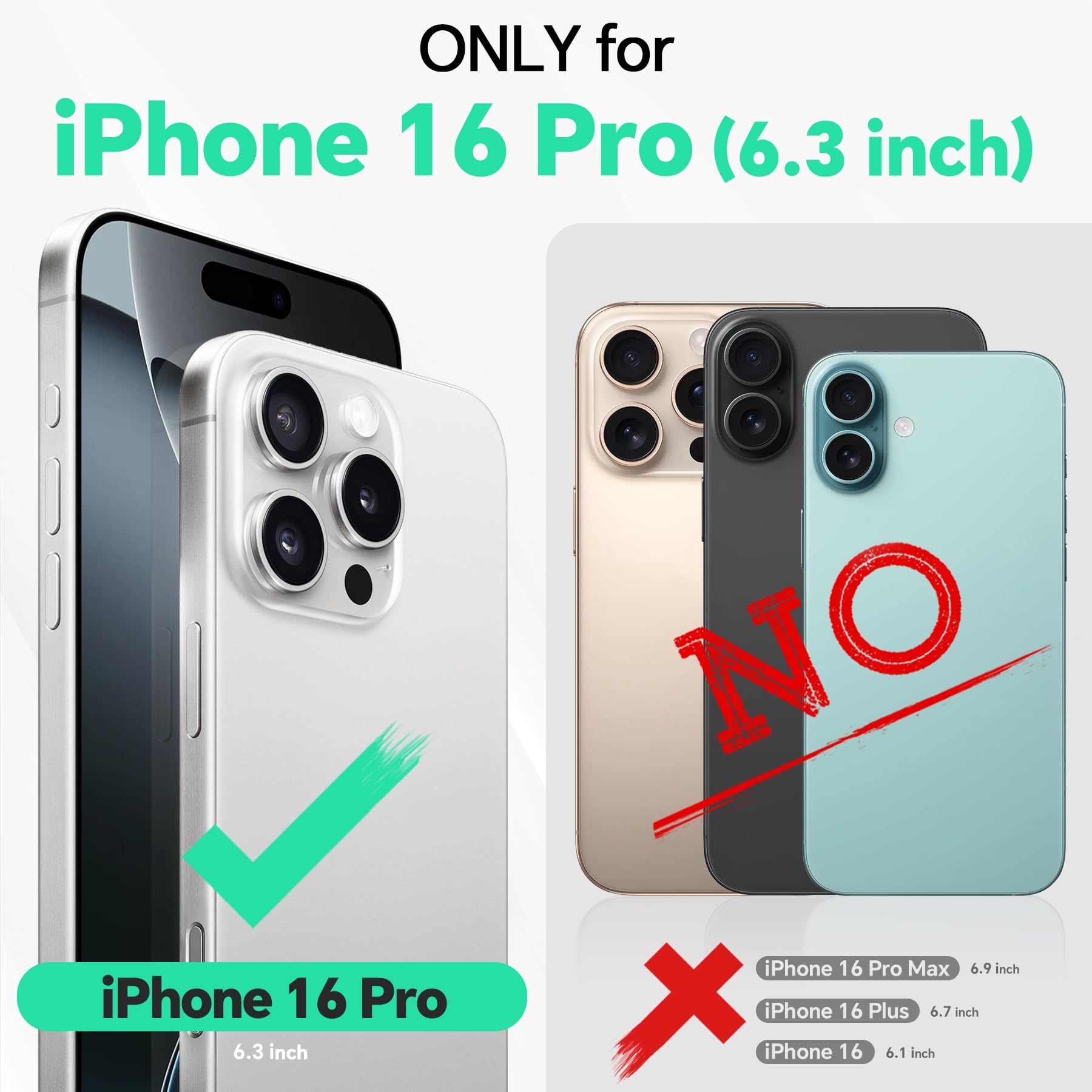 Foto 3 pulgar | Funda Tipo Cartera Tucch Para Iphone 16 Pro De 6,3 Pulgadas Con 4 Tarjeteros, Color Negro - Venta Internacional.
