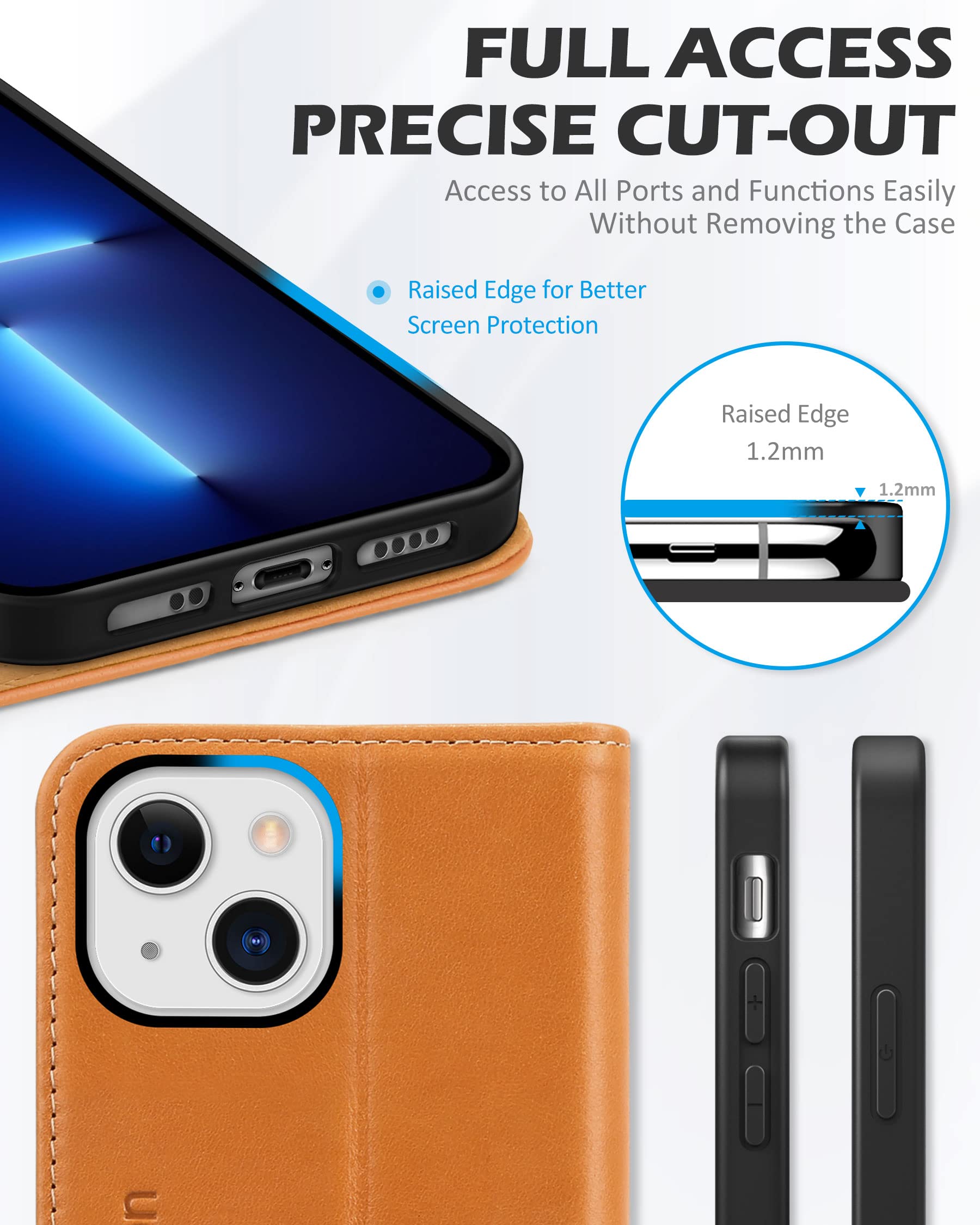 Foto 8 pulgar | Funda Shieldon Para Iphone 13 Mini 5g De Piel Auténtica, Color Marrón - Venta Internacional.