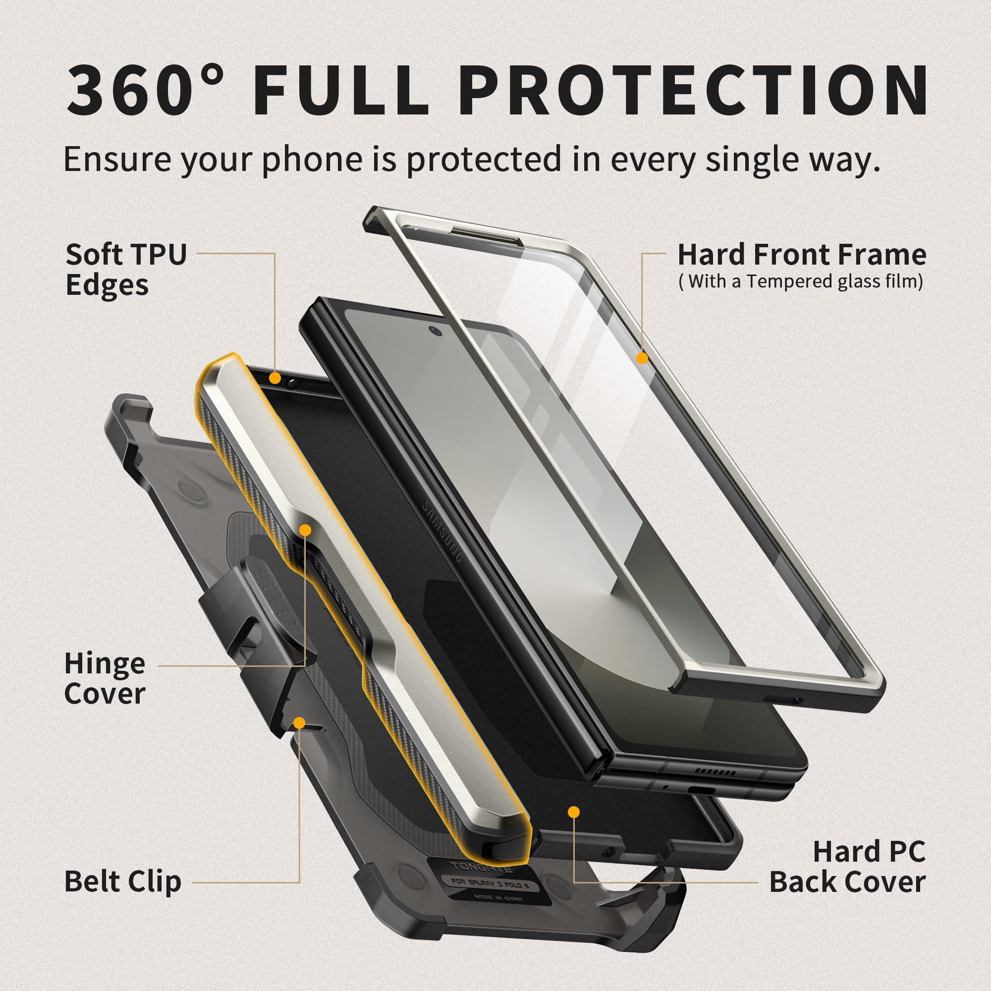 Foto 8 pulgar | Funda De Teléfono Tongate Para Samsung Galaxy Z Fold 6 Con Accesorios - Venta Internacional.