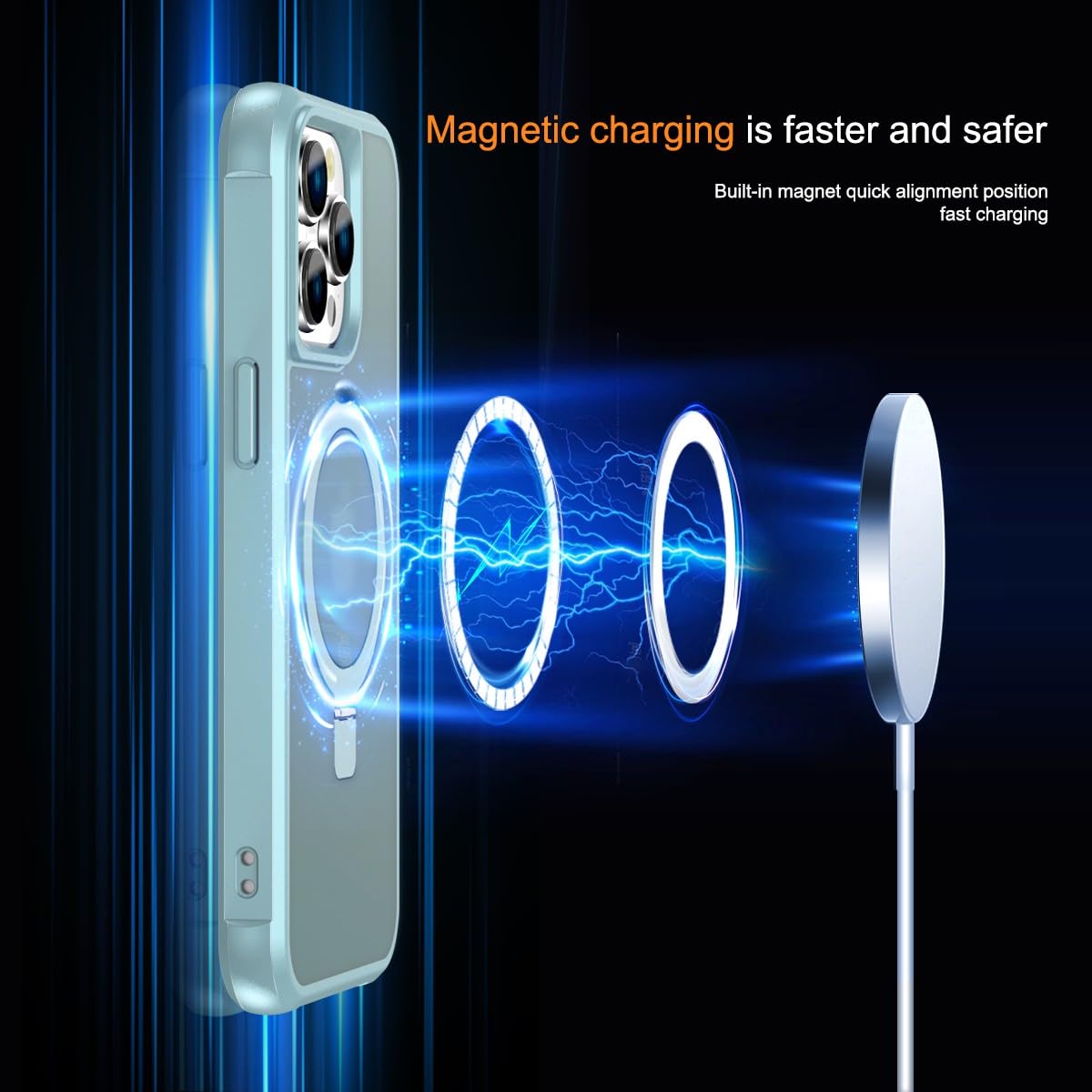 Foto 5 pulgar | Funda Para Teléfono Sterker Con Soporte Magnético Para Iphone 15 Pro, Color Verde - Venta Internacional.