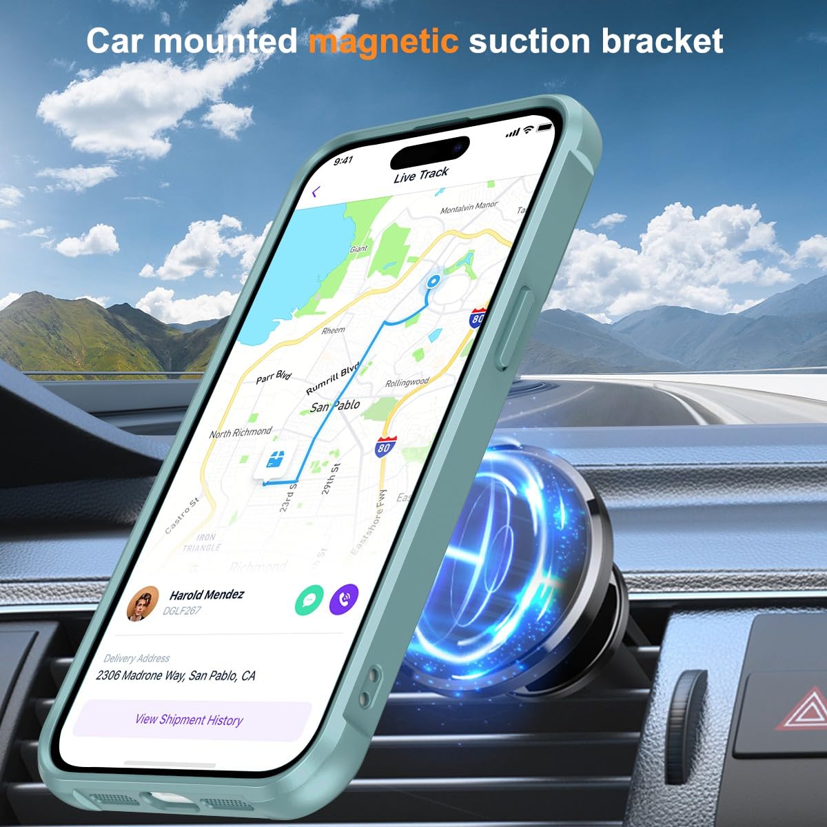 Foto 6 pulgar | Funda Para Teléfono Sterker Con Soporte Magnético Para Iphone 15 Pro, Color Verde - Venta Internacional.