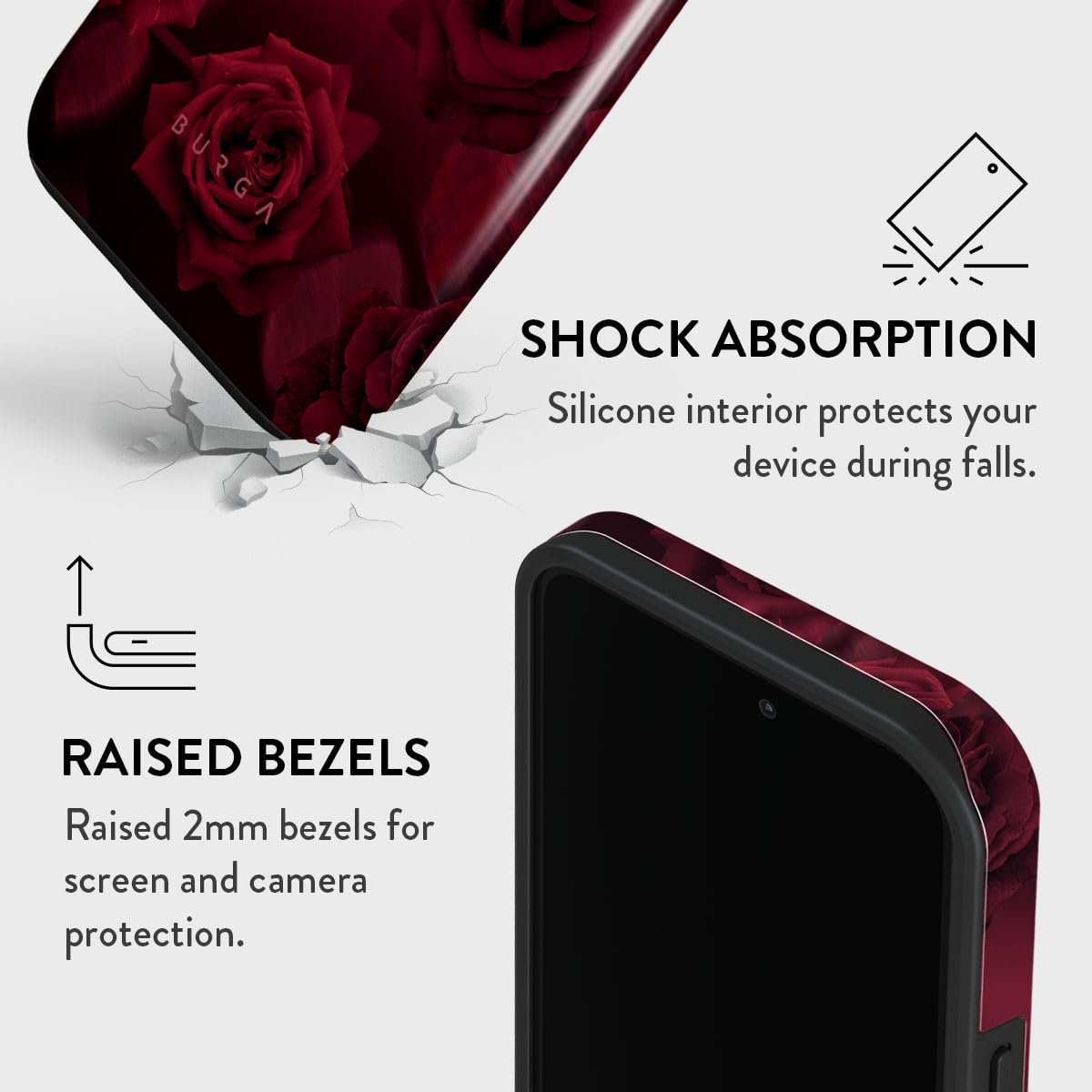 Foto 5 pulgar | Funda De Teléfono Burga Compatible Con Iphone 14 Pro Max Red Roses - Venta Internacional.