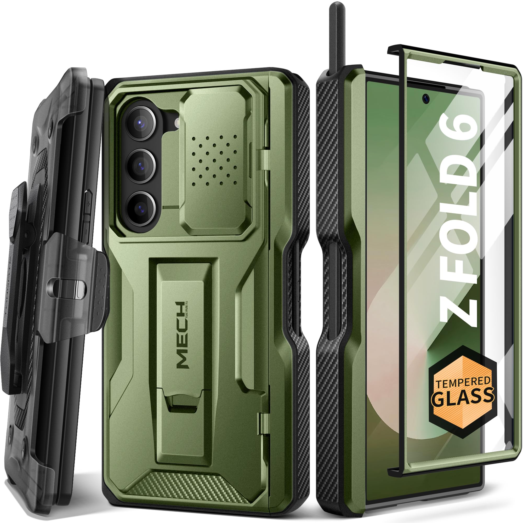 Foto 2 pulgar | Funda De Teléfono Tongate Para Samsung Galaxy Z Fold 6, Color Verde - Venta Internacional.