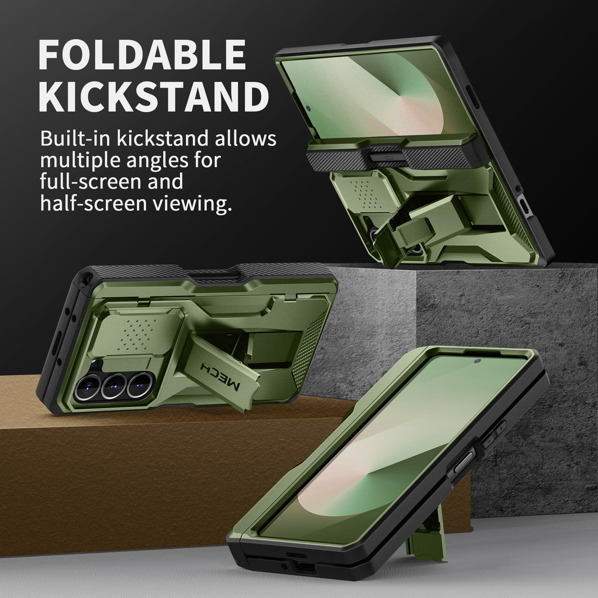 Foto 7 pulgar | Funda De Teléfono Tongate Para Samsung Galaxy Z Fold 6, Color Verde - Venta Internacional.
