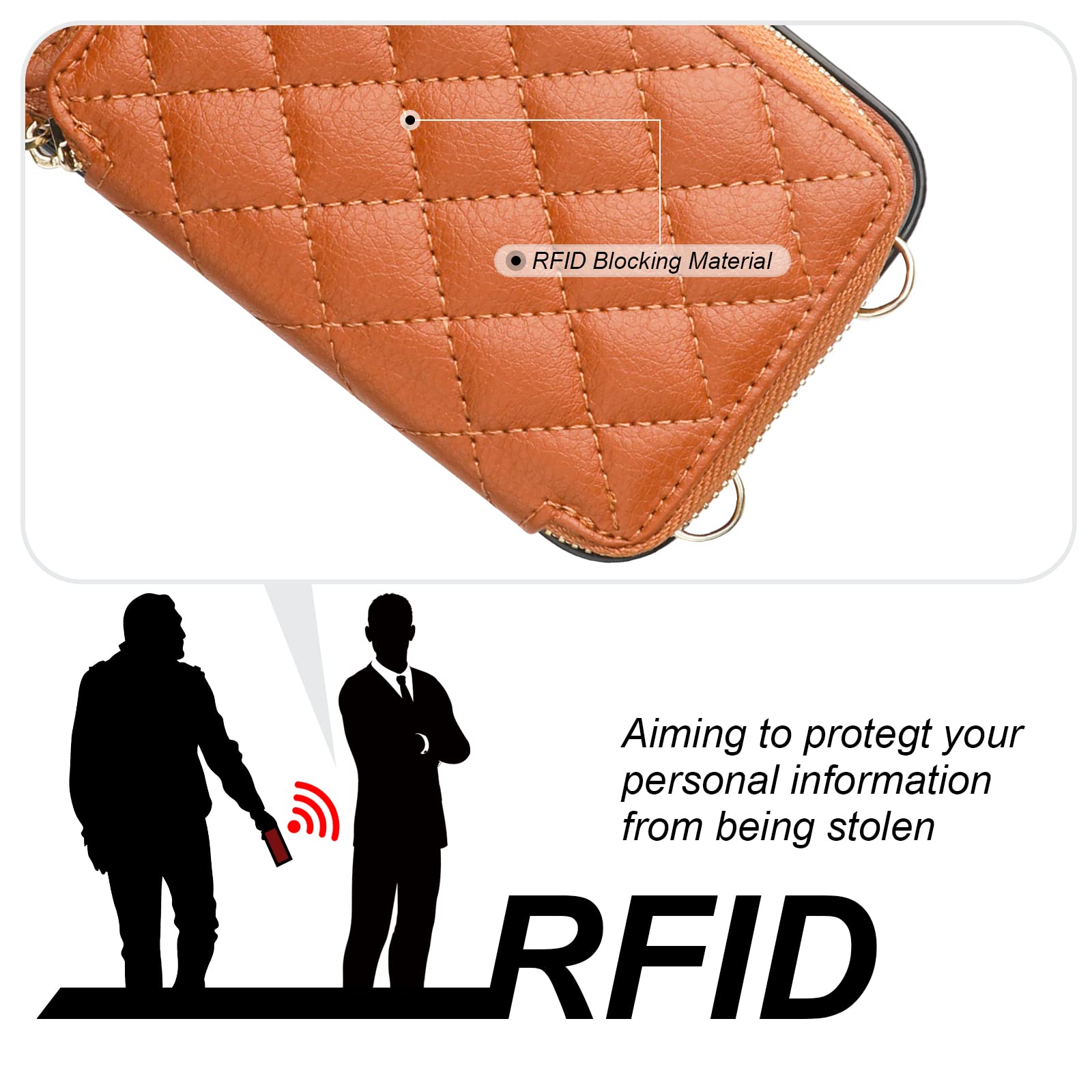 Foto 4 pulgar | Funda Tipo Cartera Tipo Bandolera Bocasal Para Iphone 13 De 6,1 Pulgadas, Color Marrón - Venta Internacional.