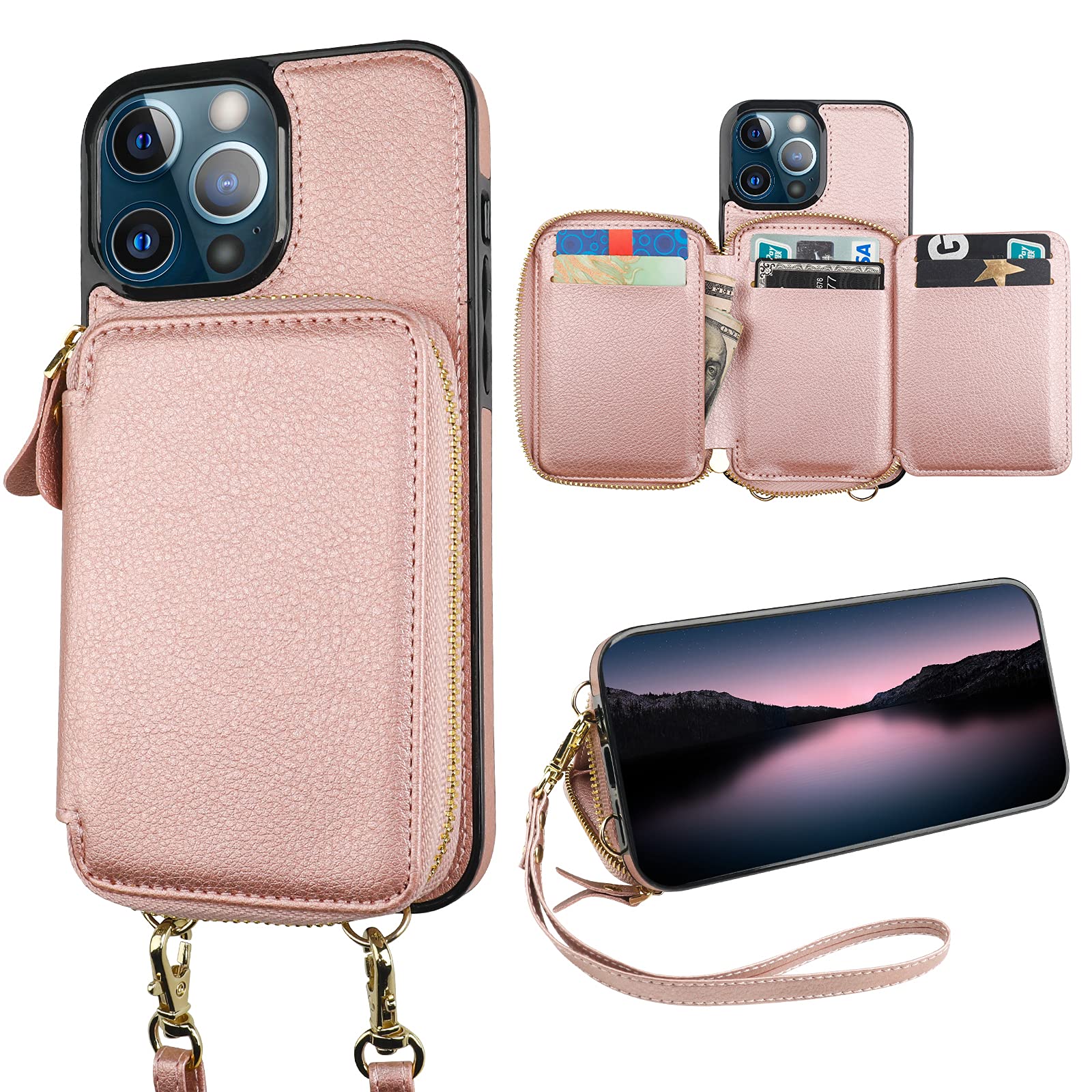 Funda Tipo Cartera Bocasal Con Bloqueo Rfid Para Iphone 13 Pro Max - Venta Internacional.