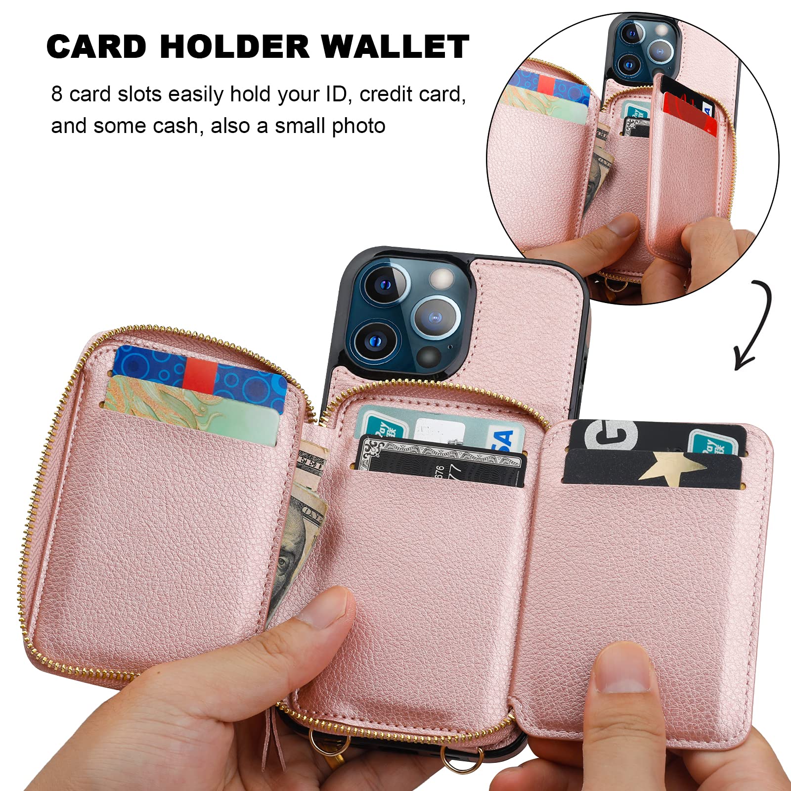 Foto 8 pulgar | Funda Tipo Cartera Bocasal Con Bloqueo Rfid Para Iphone 13 Pro Max - Venta Internacional.