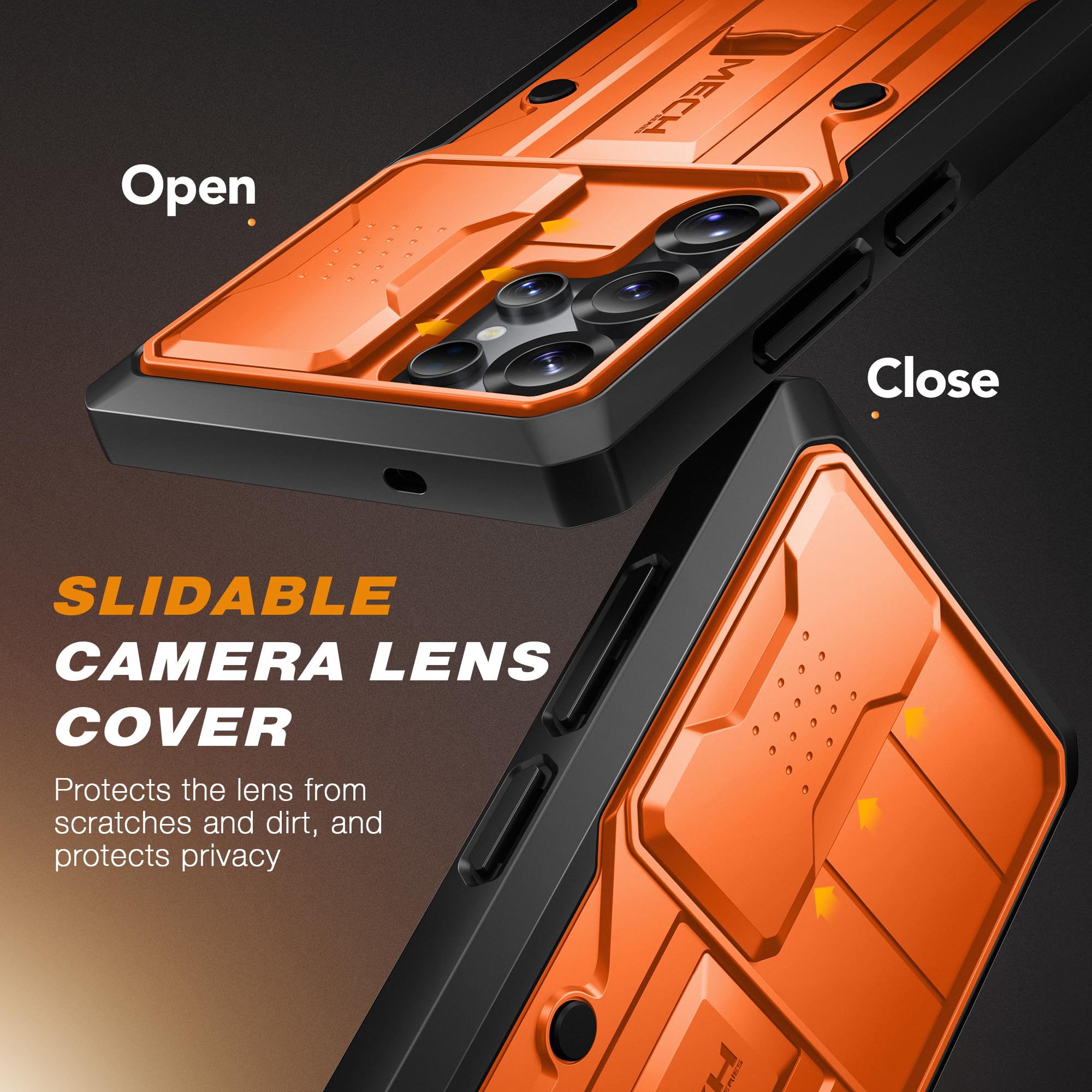 Foto 5 pulgar | Funda Tongate Para Samsung Galaxy S25 Ultra Con Privacidad Naranja - Venta Internacional.