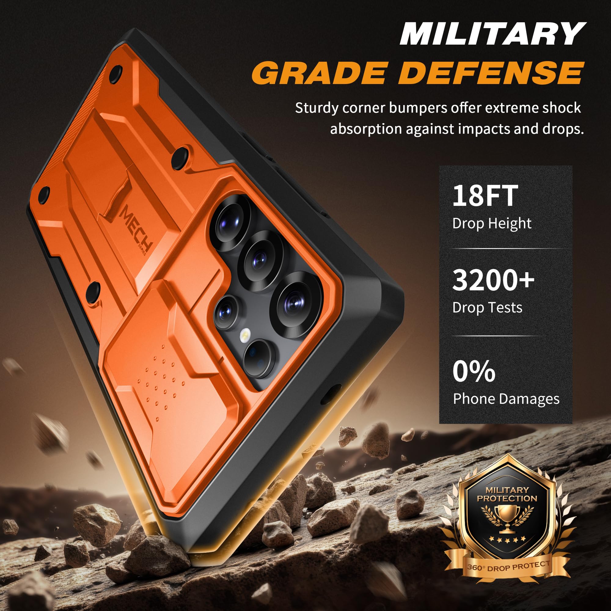 Foto 7 pulgar | Funda Tongate Para Samsung Galaxy S25 Ultra Con Privacidad Naranja - Venta Internacional.